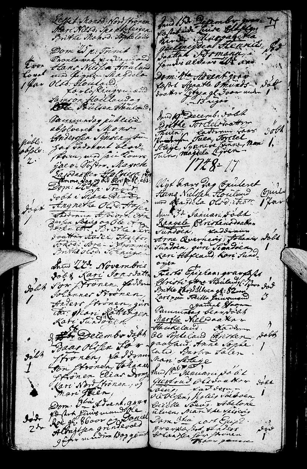 Os sokneprestembete, SAB/A-99929: Parish register (official) no. A 2, 1723-1758, p. 74