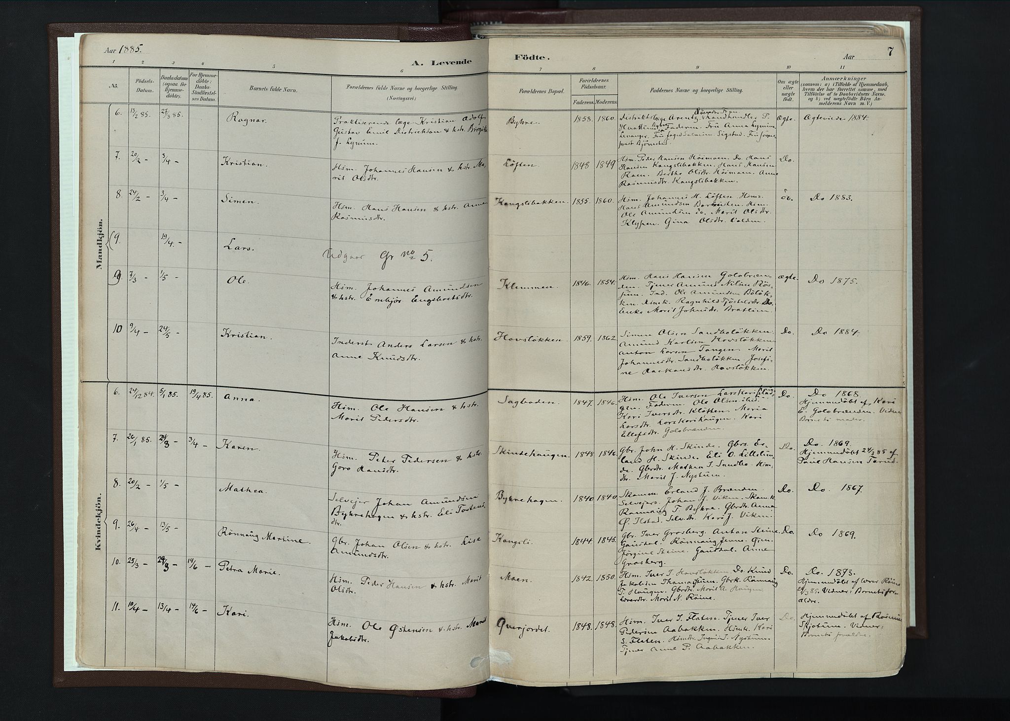 Nord-Fron prestekontor, SAH/PREST-080/H/Ha/Haa/L0004: Parish register (official) no. 4, 1884-1914, p. 7