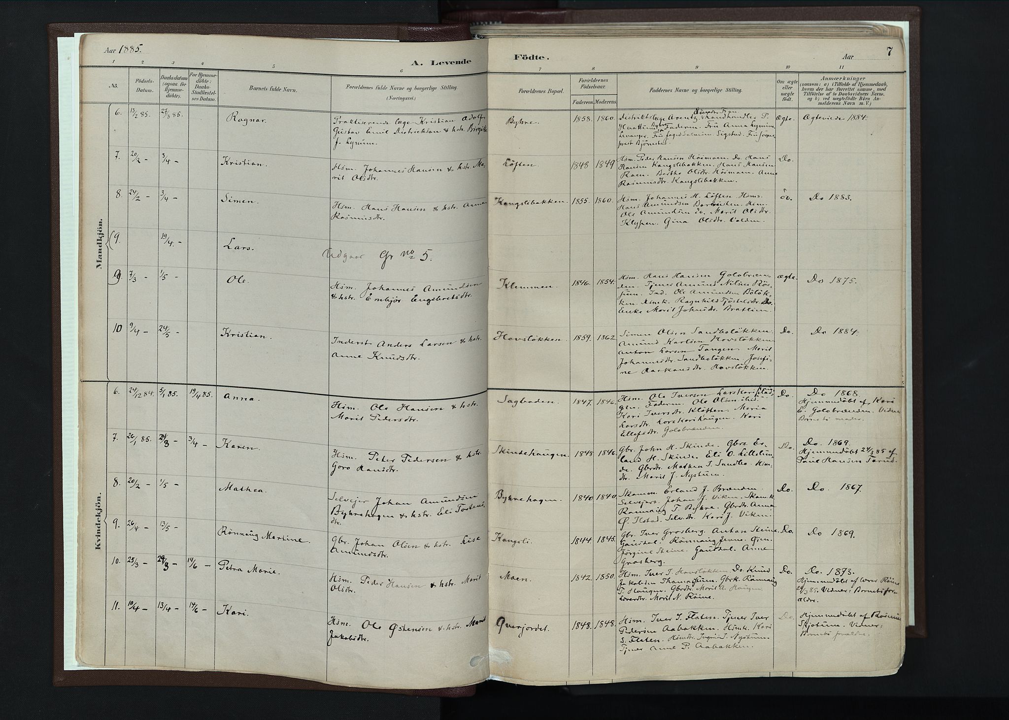 Nord-Fron prestekontor, AV/SAH-PREST-080/H/Ha/Haa/L0004: Parish register (official) no. 4, 1884-1914, p. 7