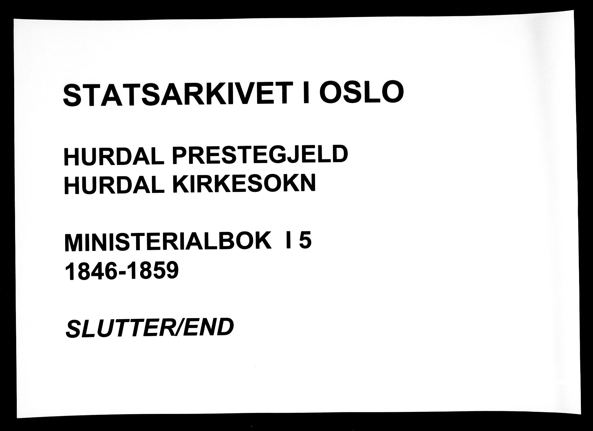 Hurdal prestekontor Kirkebøker, AV/SAO-A-10889/F/Fa/L0005: Parish register (official) no. I 5, 1846-1859