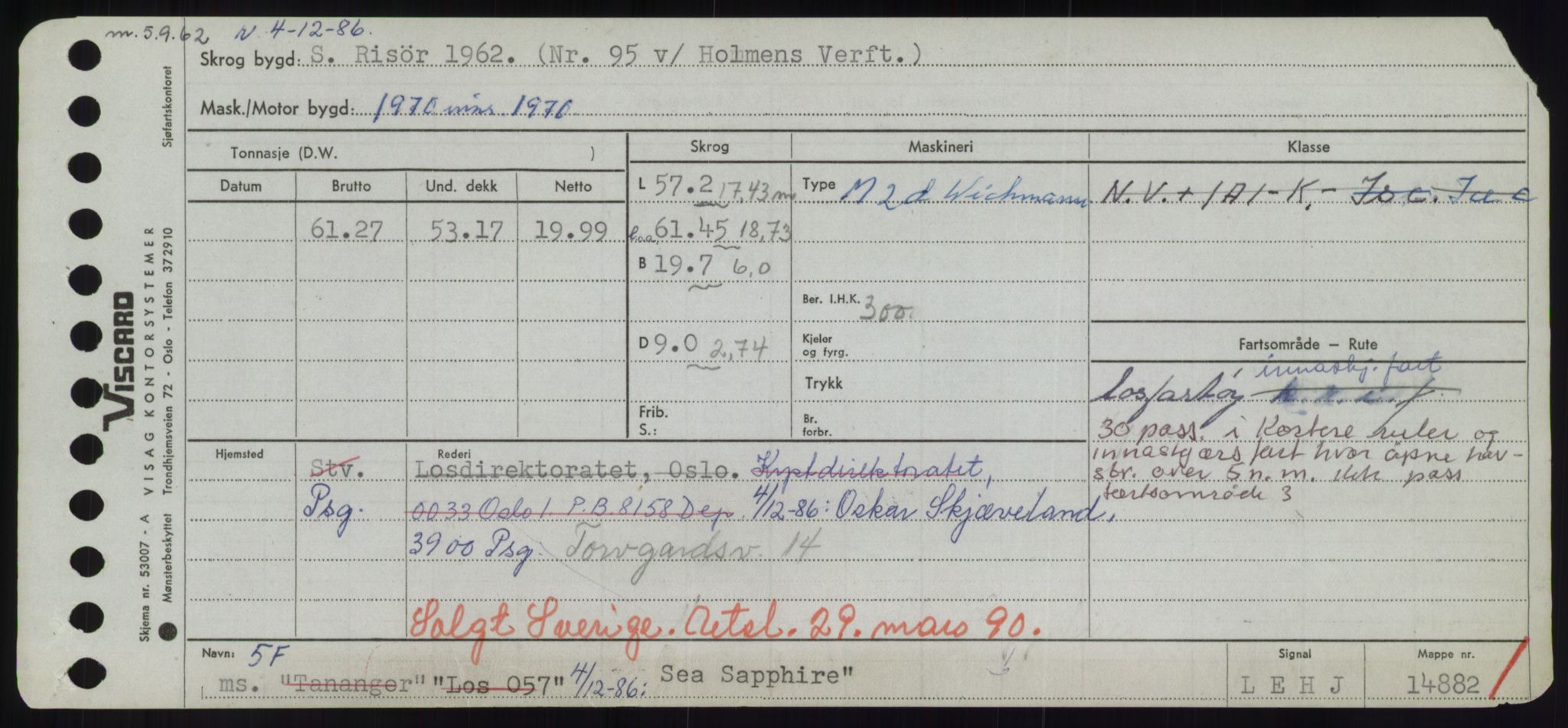 Sjøfartsdirektoratet med forløpere, Skipsmålingen, RA/S-1627/H/Hd/L0032: Fartøy, San-Seve, p. 309