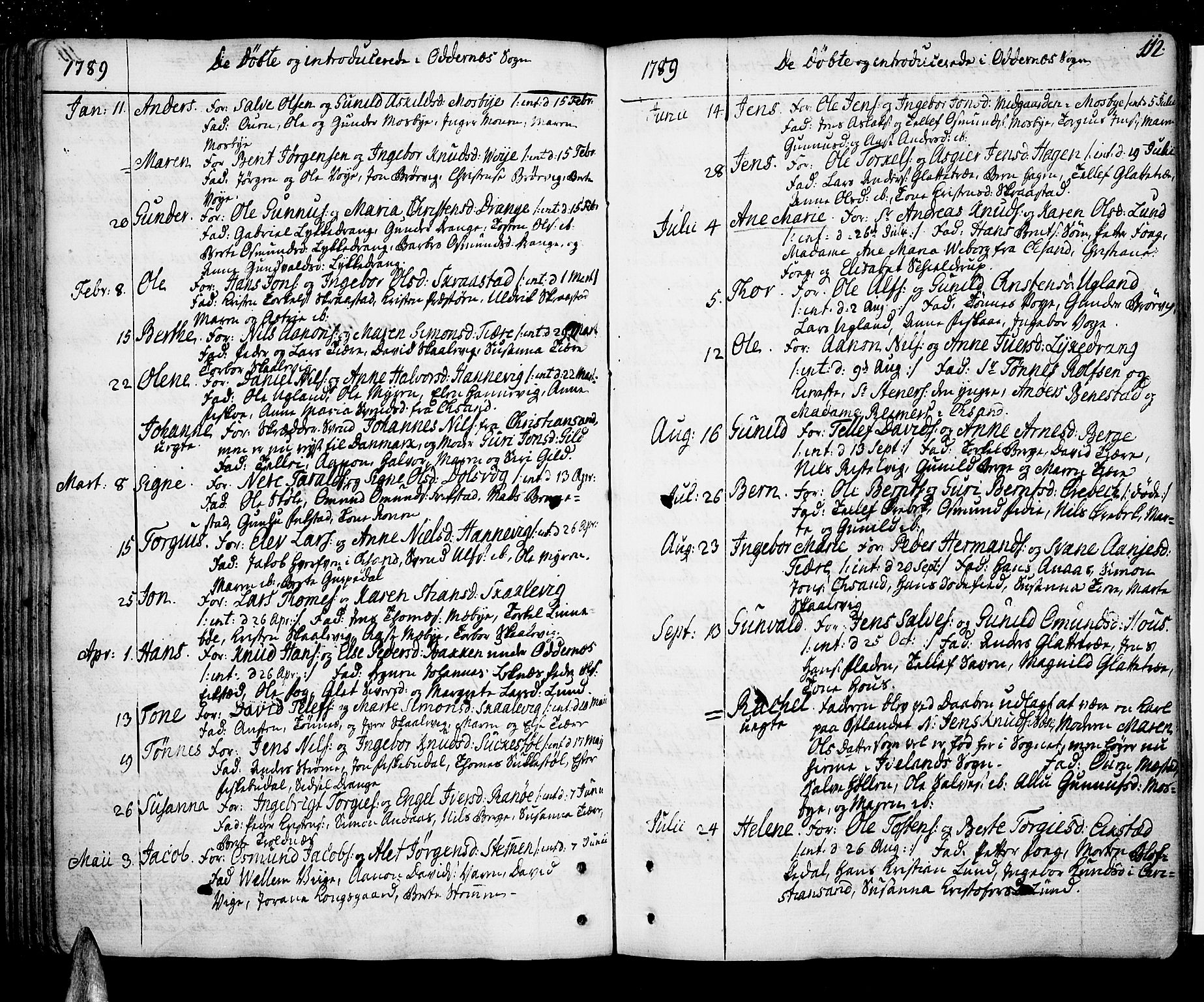 Oddernes sokneprestkontor, AV/SAK-1111-0033/F/Fa/Faa/L0004: Parish register (official) no. A 4, 1764-1820, p. 112