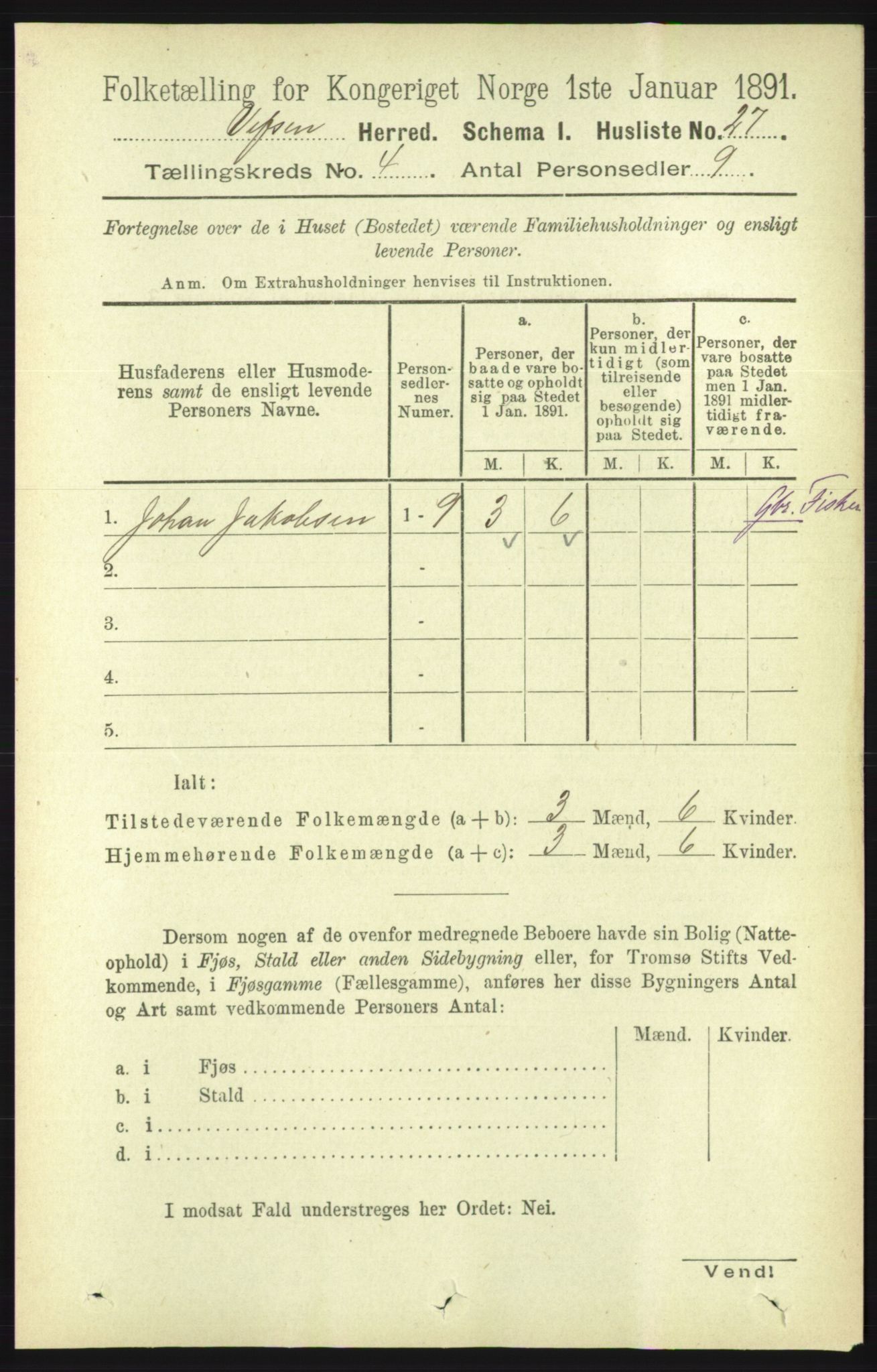 RA, 1891 census for 1824 Vefsn, 1891, p. 1589