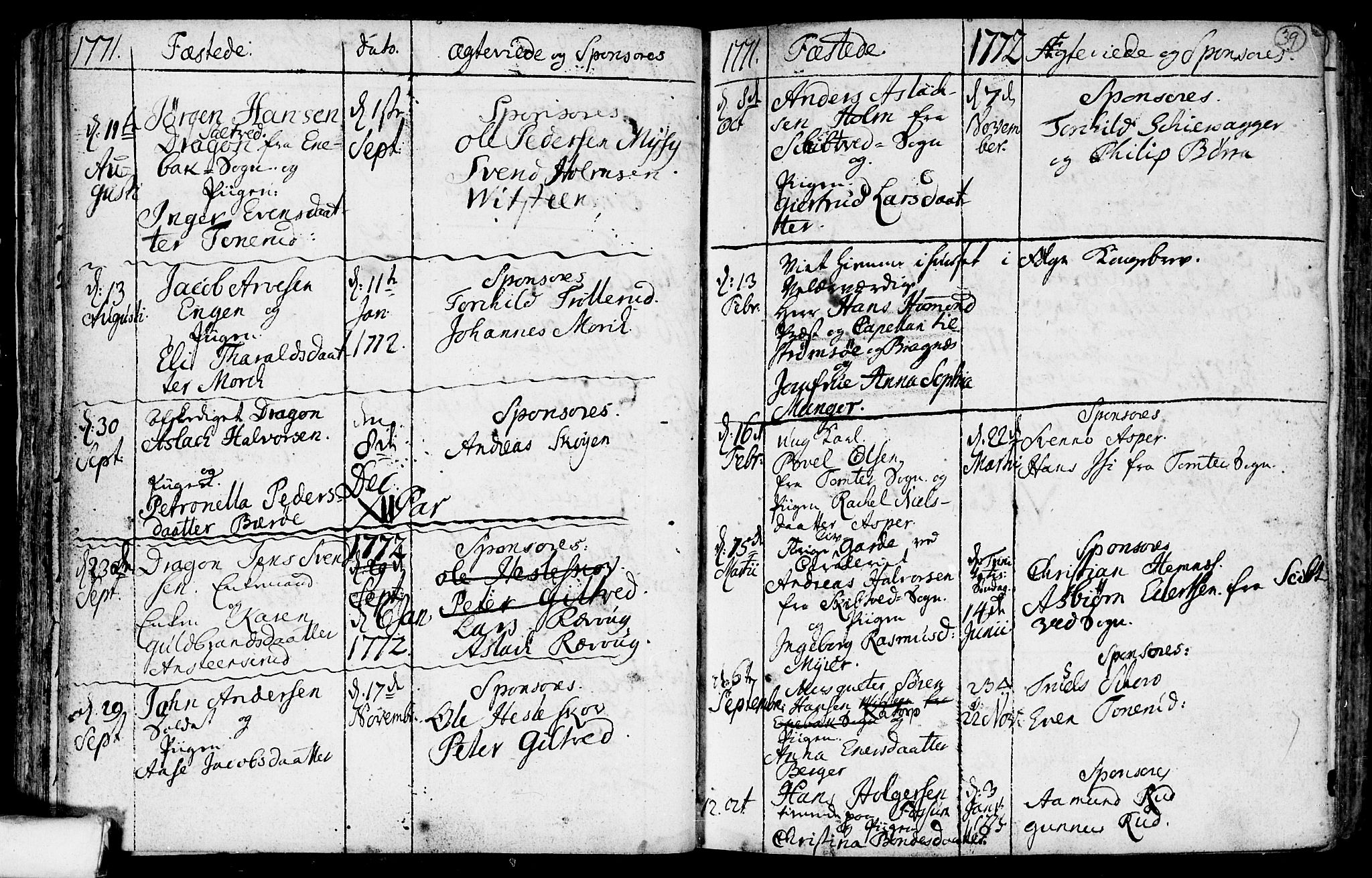 Spydeberg prestekontor Kirkebøker, AV/SAO-A-10924/F/Fa/L0002: Parish register (official) no. I 2, 1739-1780, p. 39