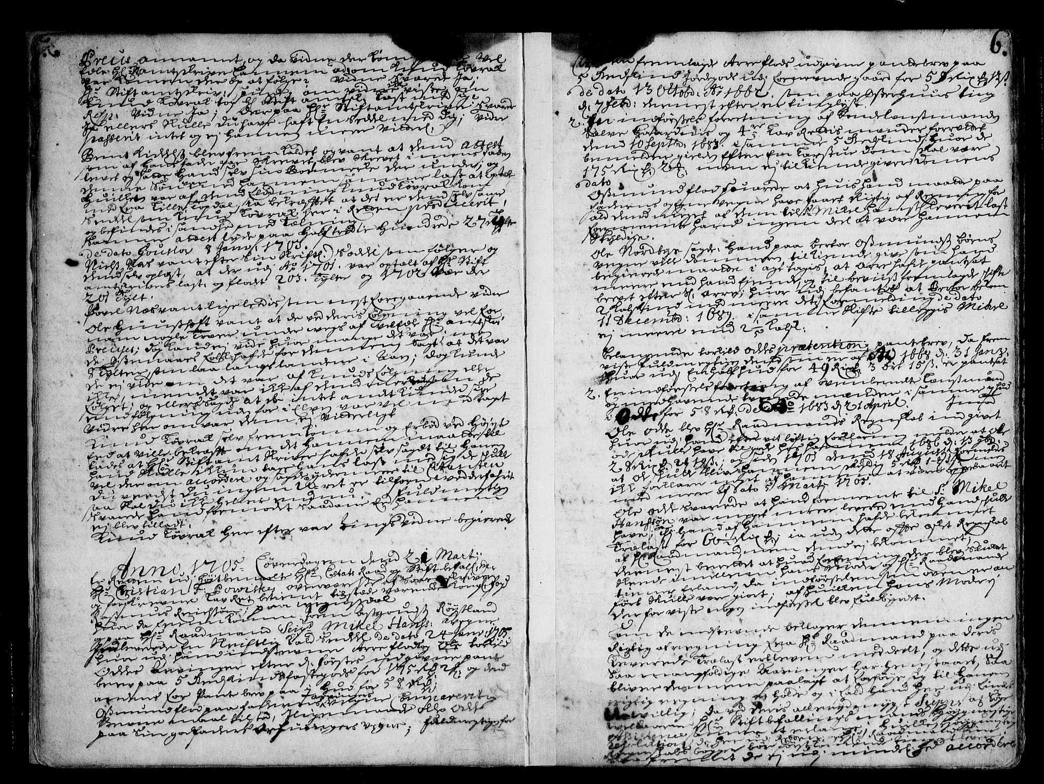 Østre Råbyggelag sorenskriveri, AV/SAK-1221-0016/F/Fa/L0004: Tingbok nr 3, 1705-1707, p. 5b-6a