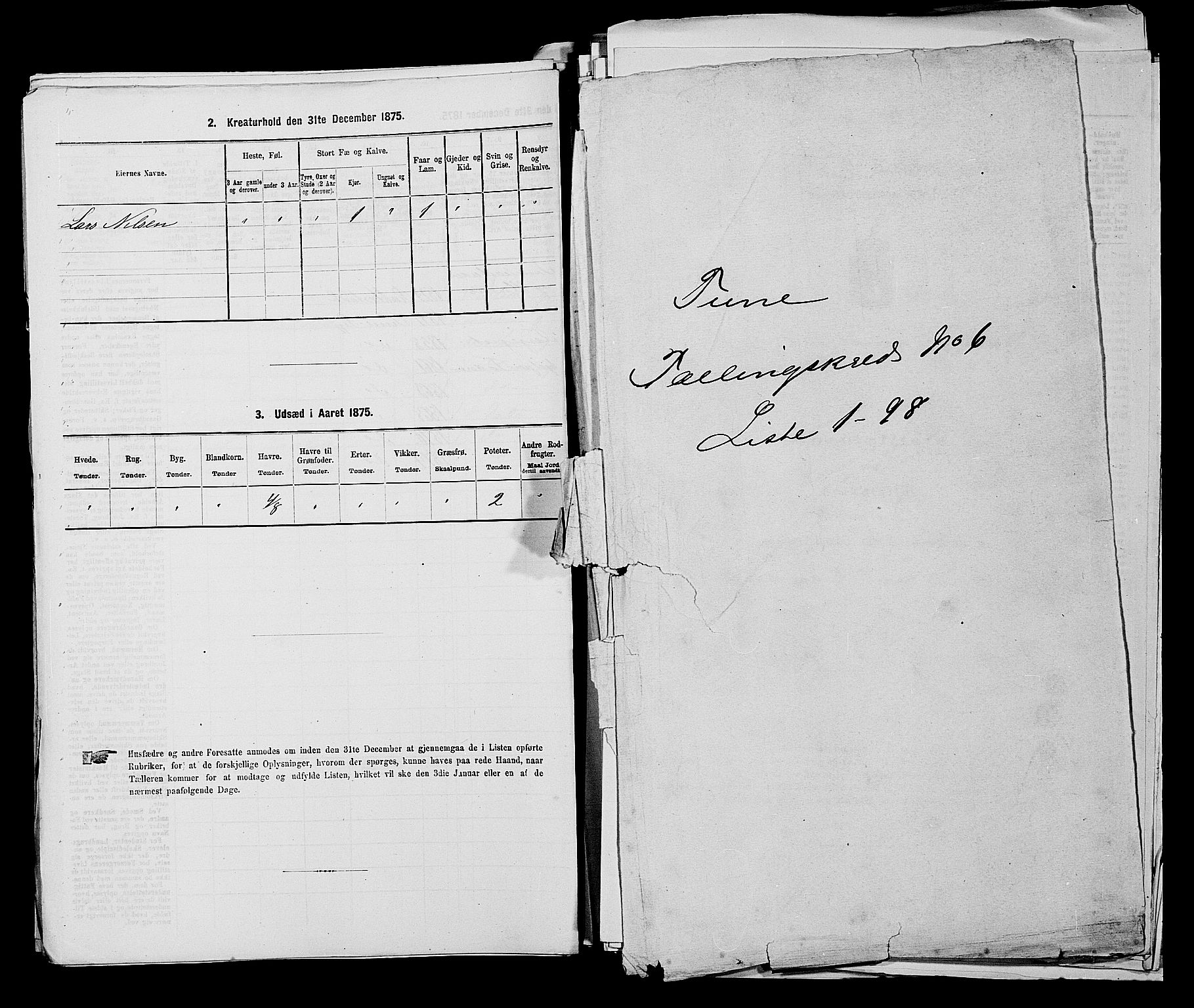 RA, 1875 census for 0130P Tune, 1875, p. 881