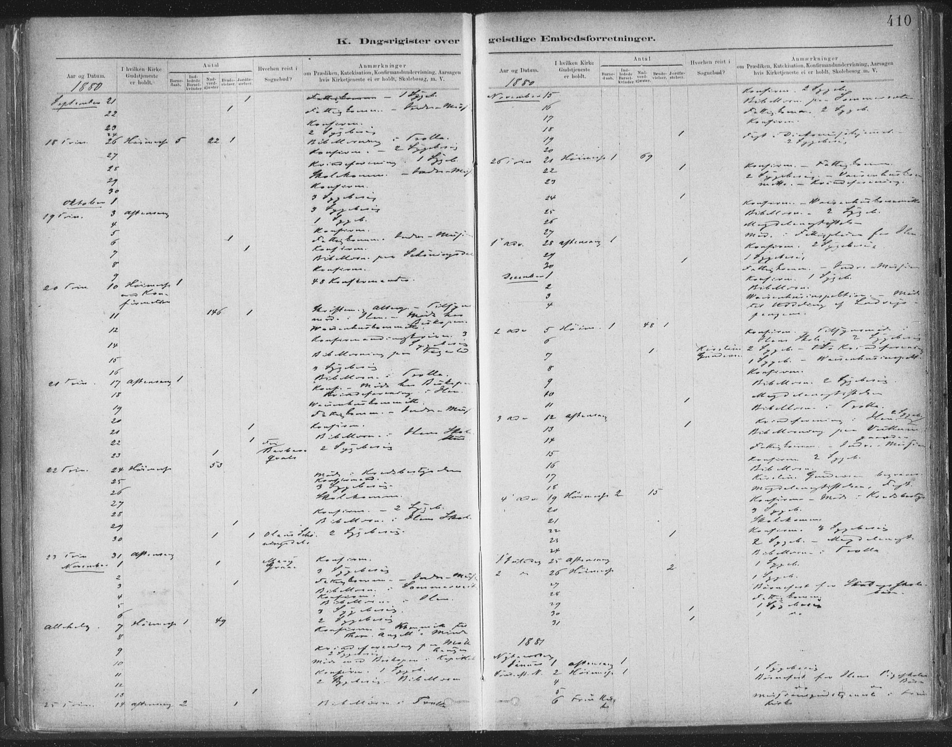Ministerialprotokoller, klokkerbøker og fødselsregistre - Sør-Trøndelag, SAT/A-1456/603/L0163: Parish register (official) no. 603A02, 1879-1895, p. 410