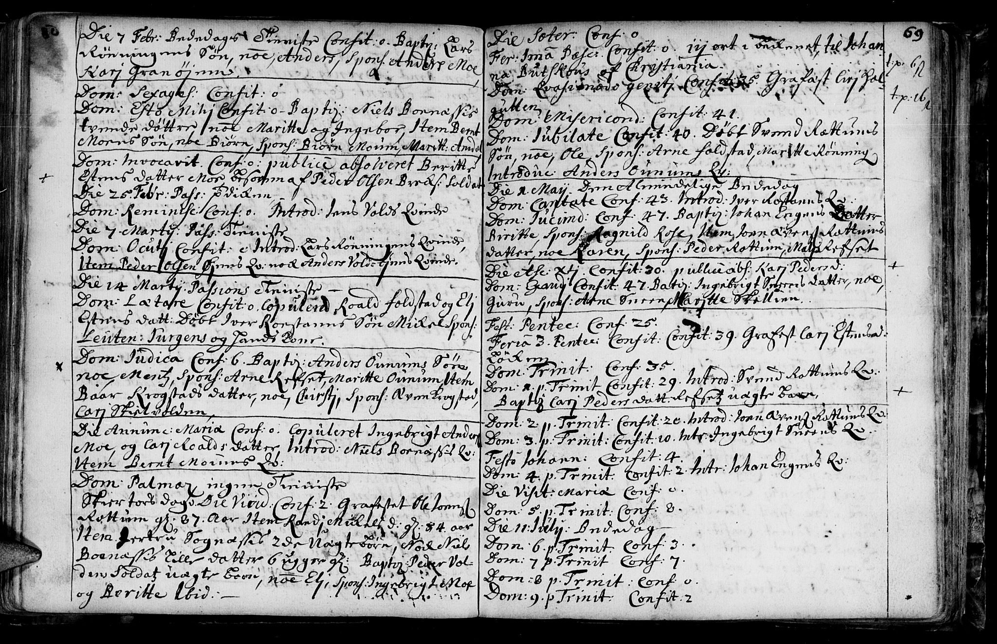 Ministerialprotokoller, klokkerbøker og fødselsregistre - Sør-Trøndelag, AV/SAT-A-1456/687/L0990: Parish register (official) no. 687A01, 1690-1746, p. 69