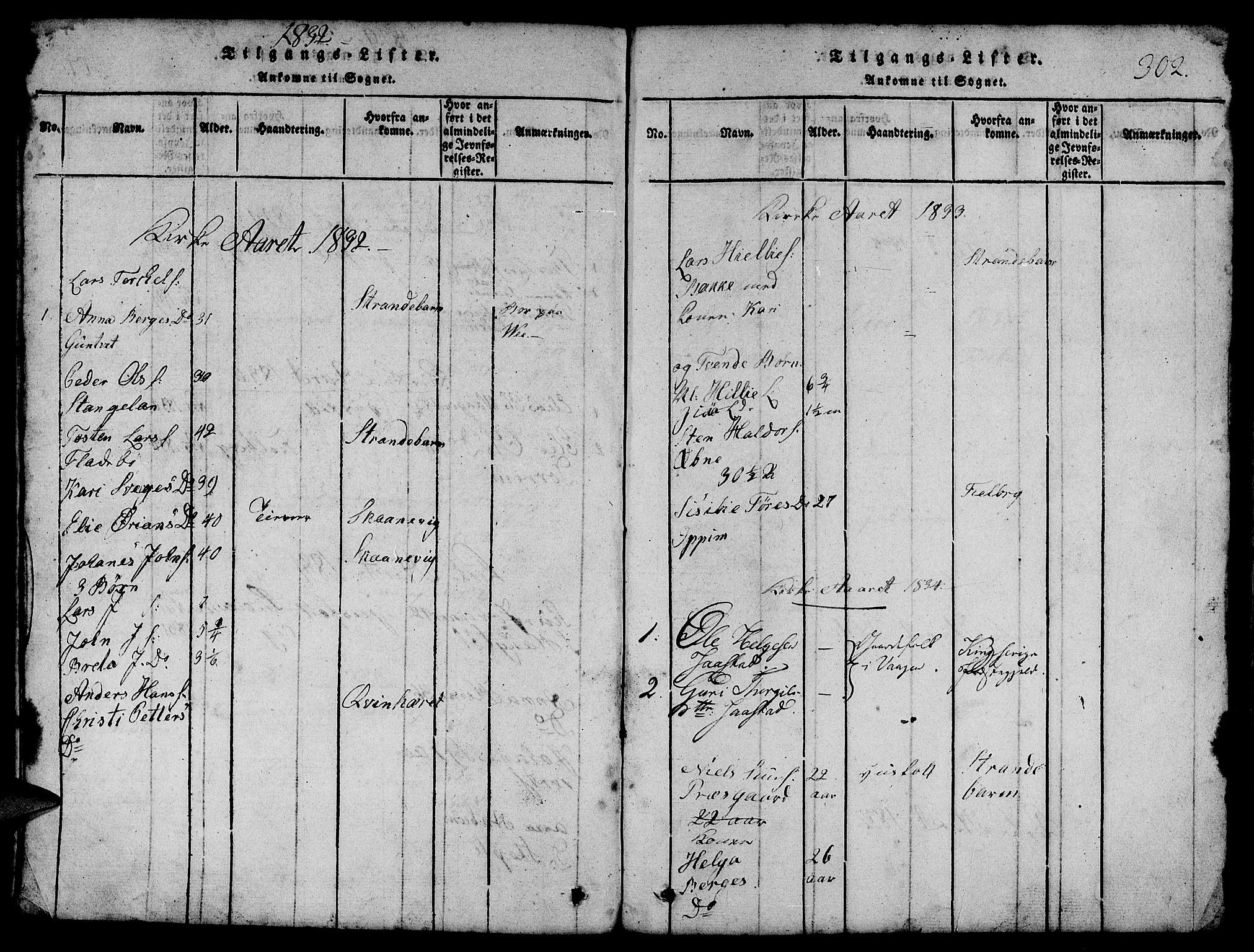 Etne sokneprestembete, SAB/A-75001/H/Hab: Parish register (copy) no. B 1, 1815-1850, p. 302