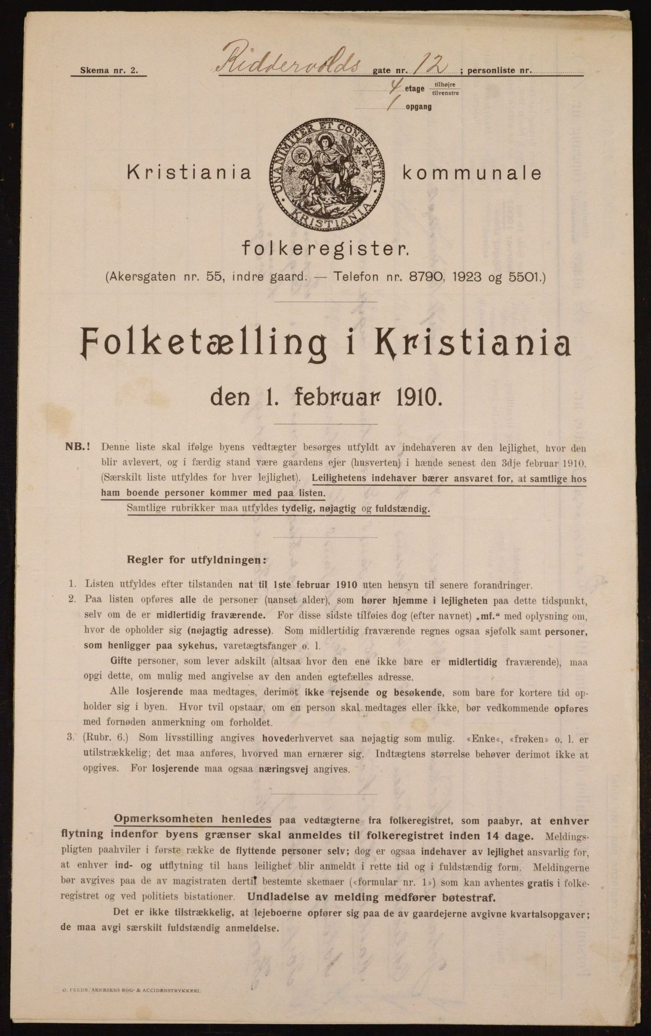 OBA, Municipal Census 1910 for Kristiania, 1910, p. 79492