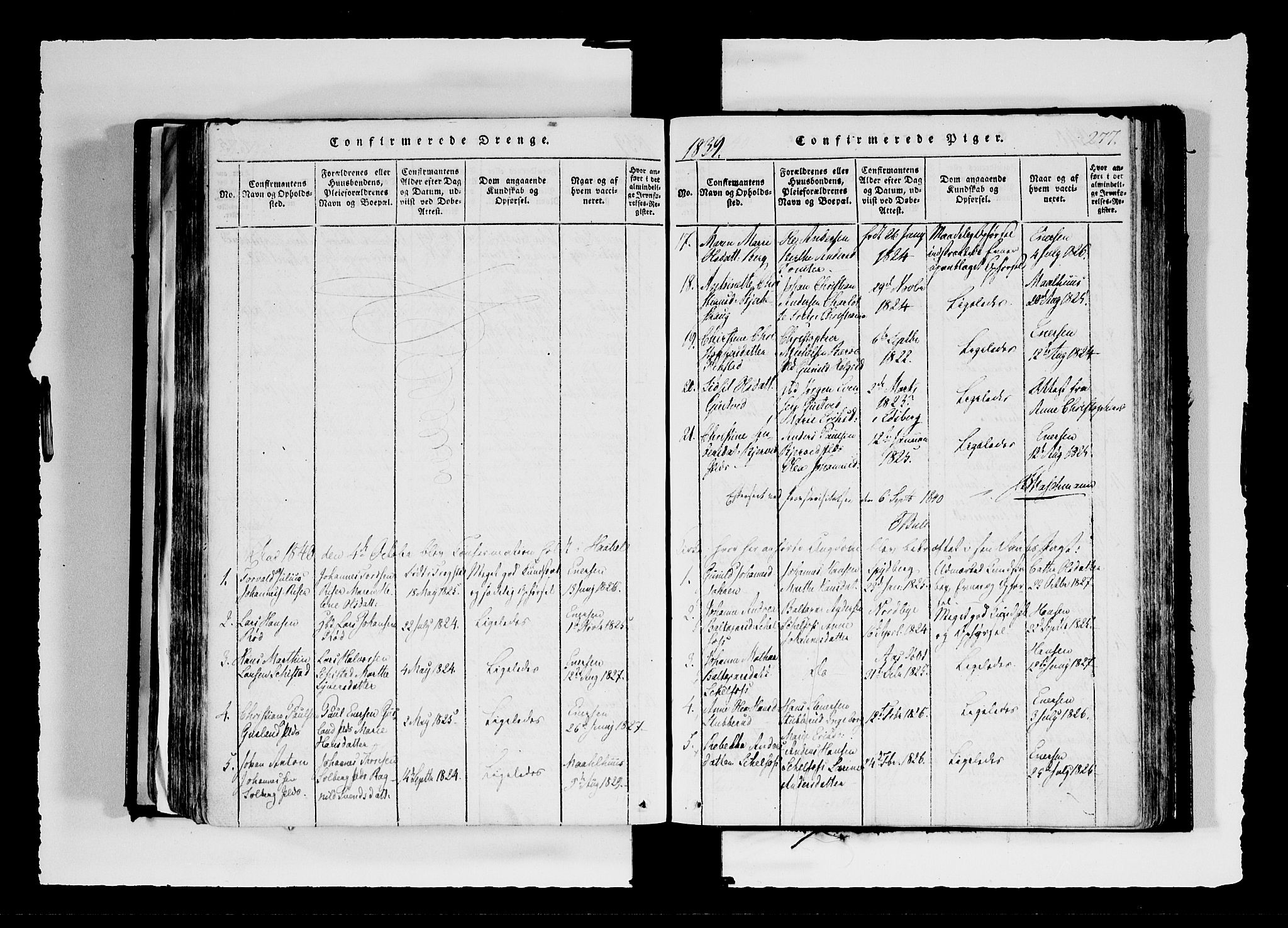 Hobøl prestekontor Kirkebøker, AV/SAO-A-2002/F/Fa/L0002: Parish register (official) no. I 2, 1814-1841, p. 277