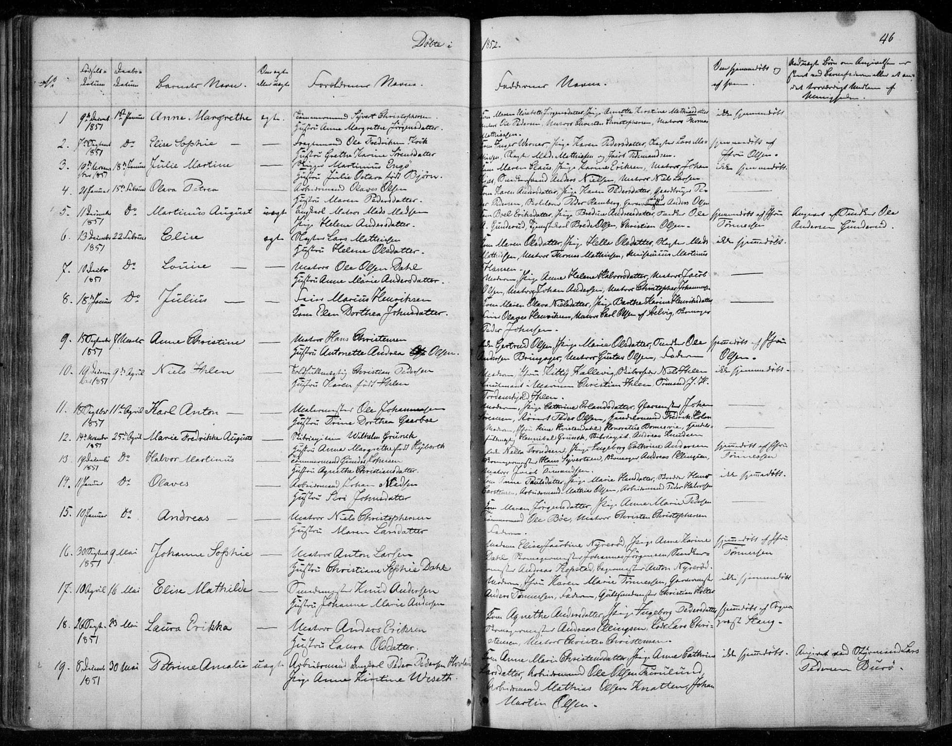 Holmestrand kirkebøker, SAKO/A-346/F/Fa/L0002: Parish register (official) no. 2, 1840-1866, p. 46