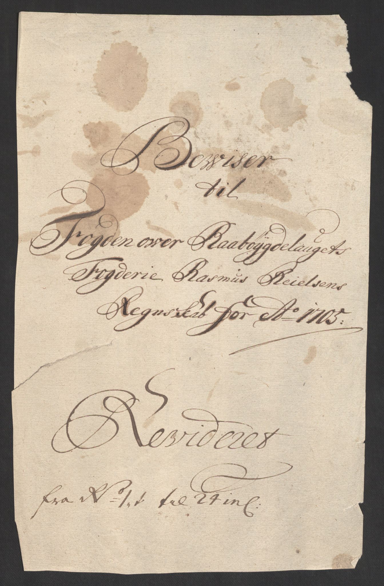 Rentekammeret inntil 1814, Reviderte regnskaper, Fogderegnskap, AV/RA-EA-4092/R40/L2447: Fogderegnskap Råbyggelag, 1703-1705, p. 355