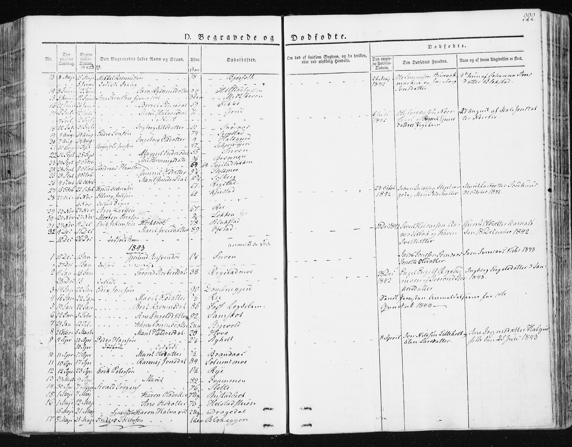 Ministerialprotokoller, klokkerbøker og fødselsregistre - Sør-Trøndelag, SAT/A-1456/672/L0855: Parish register (official) no. 672A07, 1829-1860, p. 222