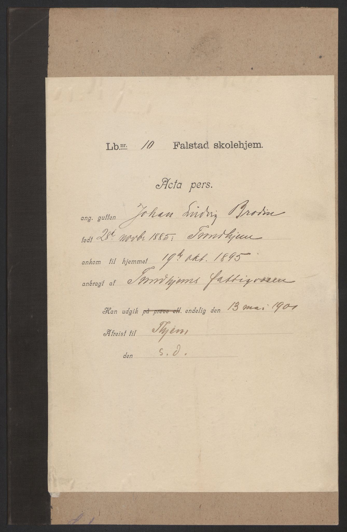 Falstad skolehjem, AV/RA-S-1676/E/Eb/L0001: Elevmapper løpenr. 10-41, 1895-1905, p. 47