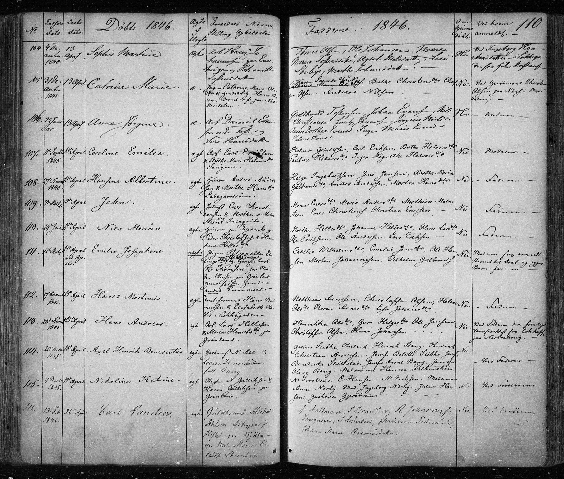 Aker prestekontor kirkebøker, SAO/A-10861/F/L0019: Parish register (official) no. 19, 1842-1852, p. 110