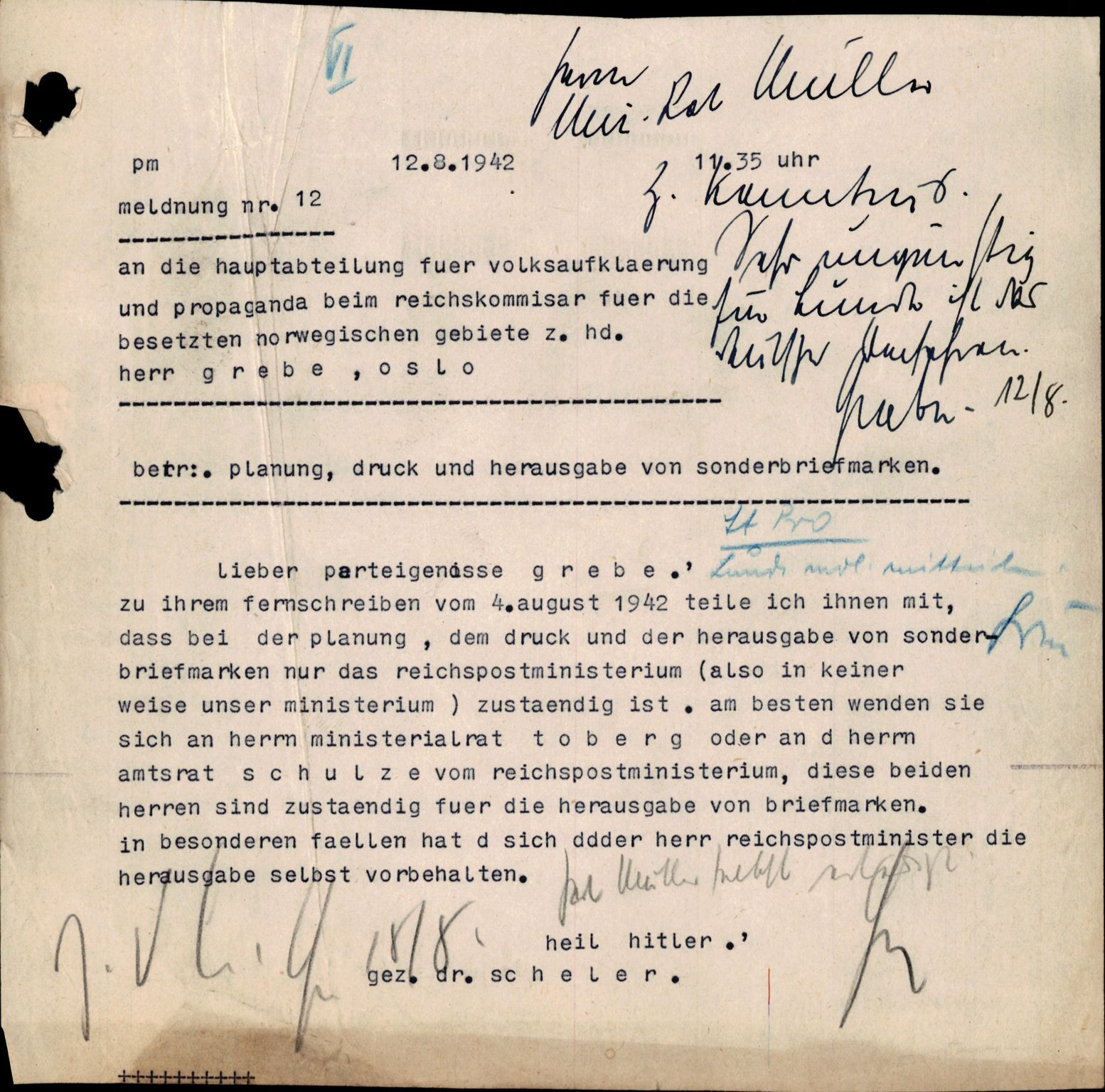 Forsvarets Overkommando. 2 kontor. Arkiv 11.4. Spredte tyske arkivsaker, AV/RA-RAFA-7031/D/Dar/Darb/L0006: Reichskommissariat., 1941-1945, p. 228