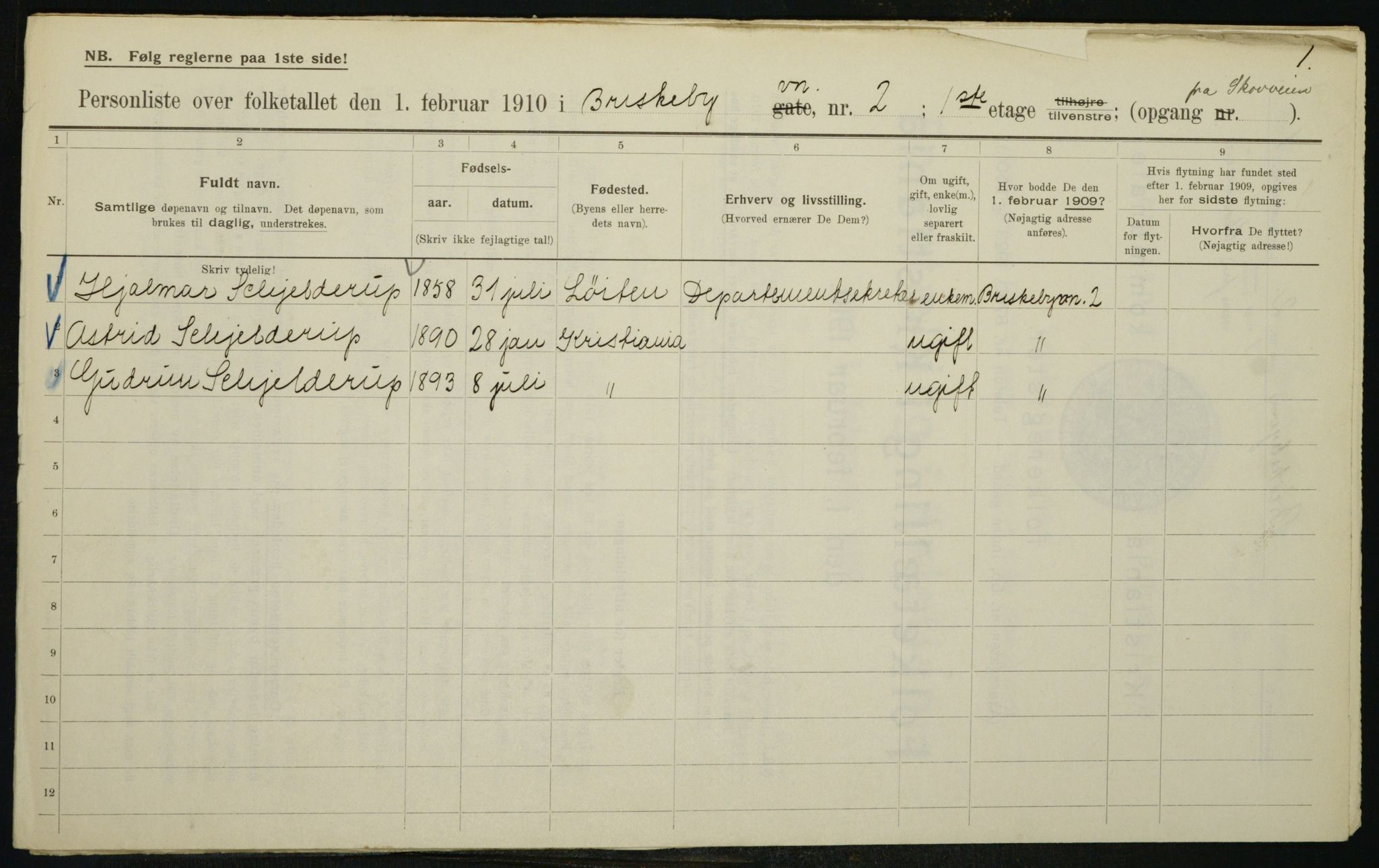 OBA, Municipal Census 1910 for Kristiania, 1910, p. 8830