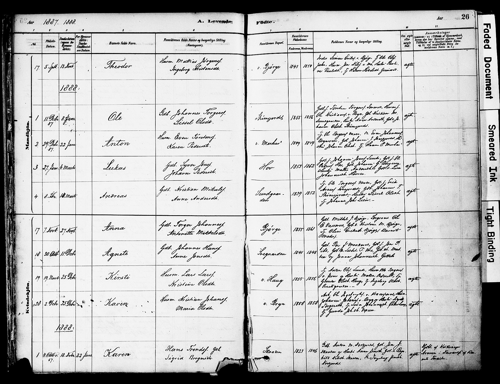 Øyer prestekontor, SAH/PREST-084/H/Ha/Haa/L0008: Parish register (official) no. 8, 1878-1897, p. 26