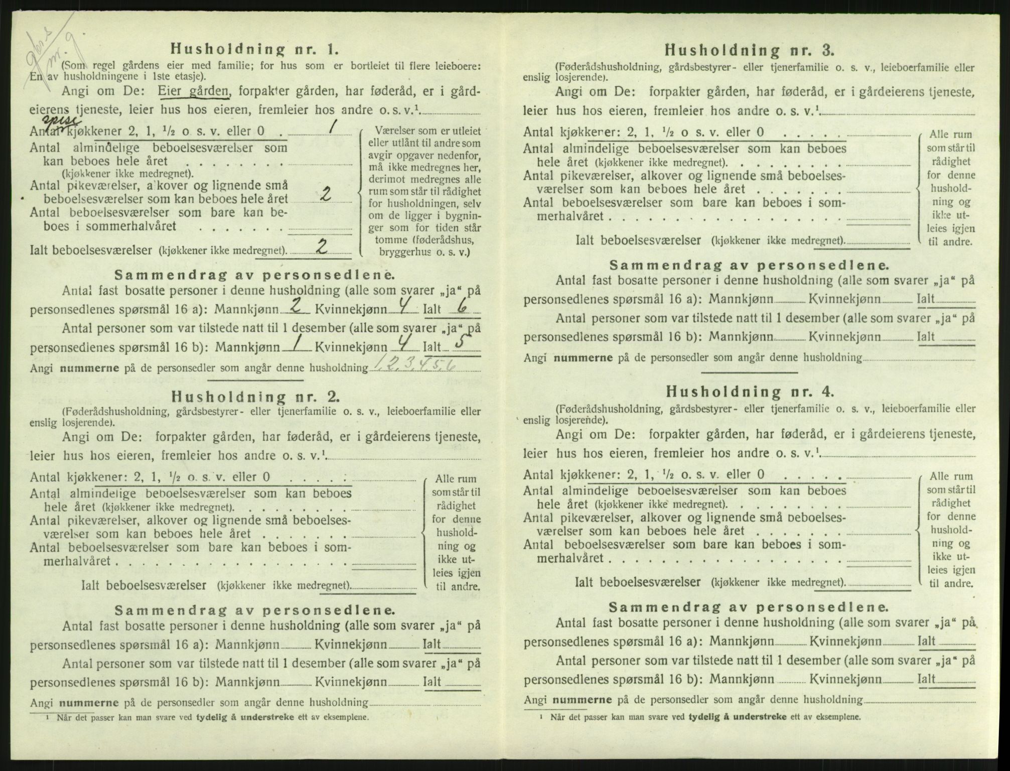 SAH, 1920 census for Lom, 1920, p. 921