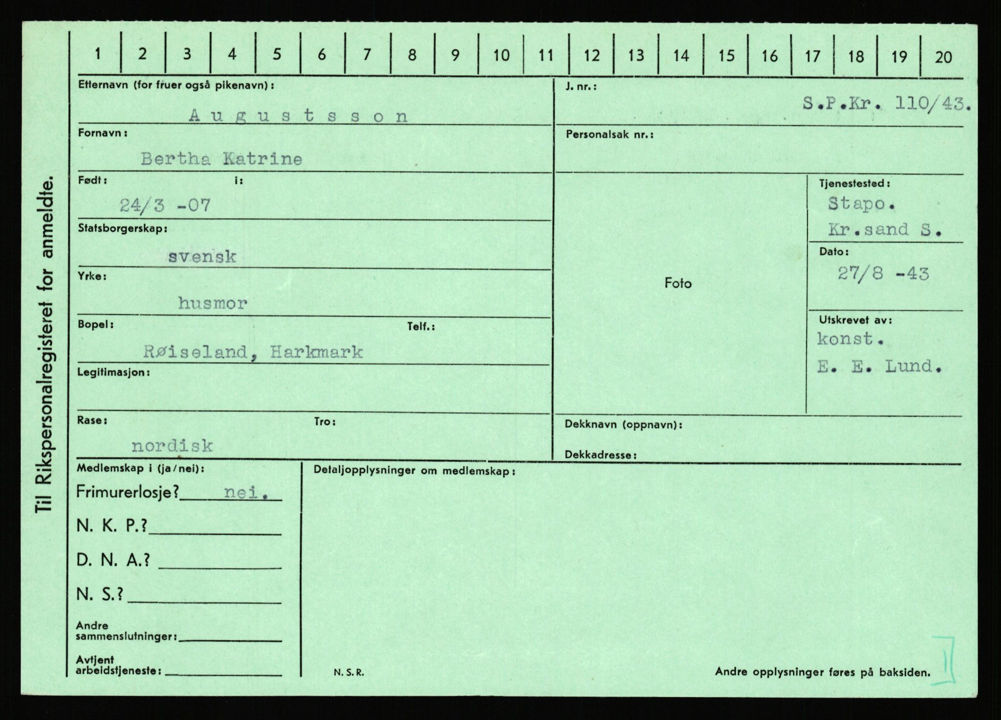 Statspolitiet - Hovedkontoret / Osloavdelingen, AV/RA-S-1329/C/Ca/L0002: Arneberg - Brand, 1943-1945, p. 636