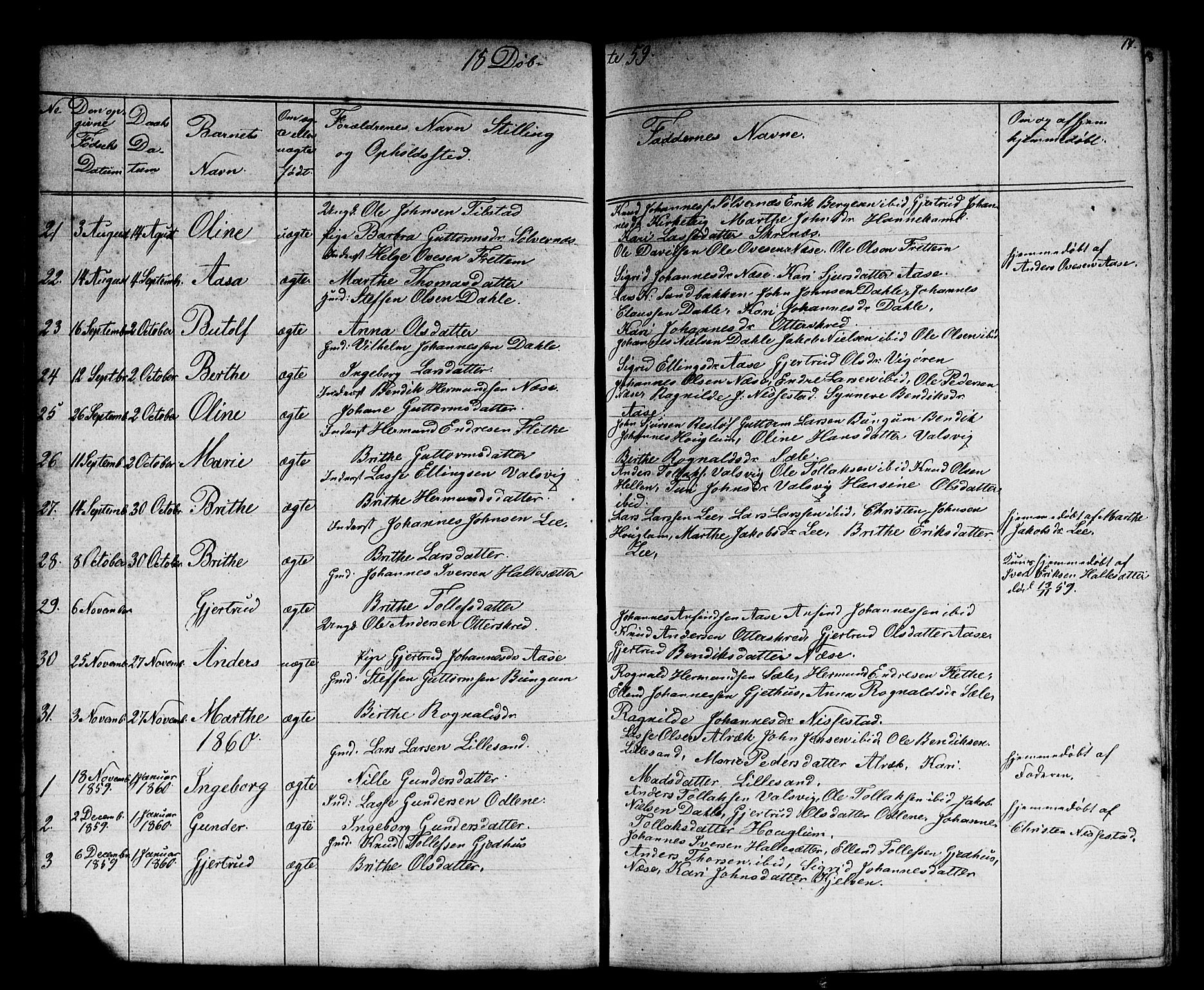 Vik sokneprestembete, SAB/A-81501: Parish register (copy) no. B 1, 1847-1877, p. 17