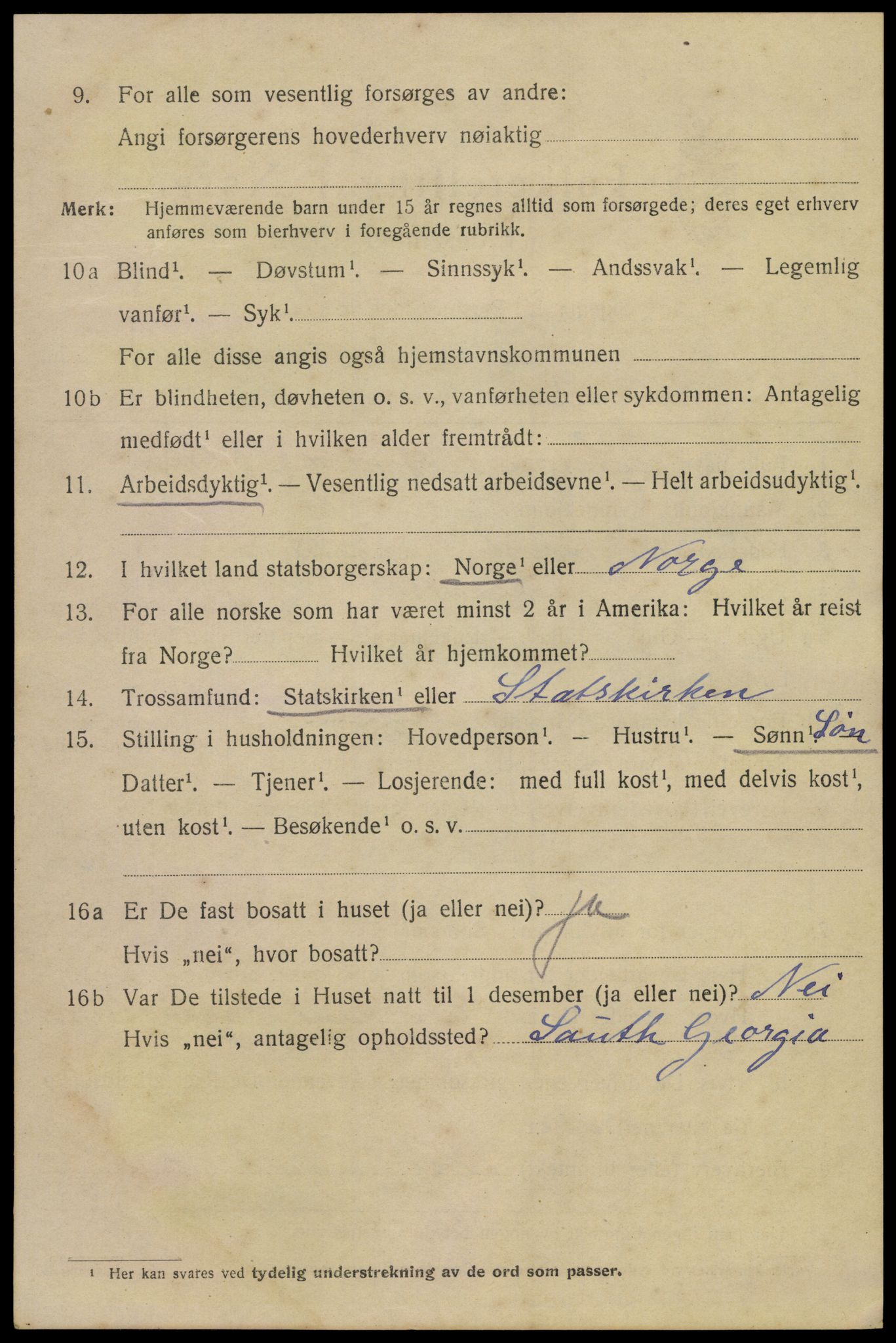 SAKO, 1920 census for Kragerø, 1920, p. 9044