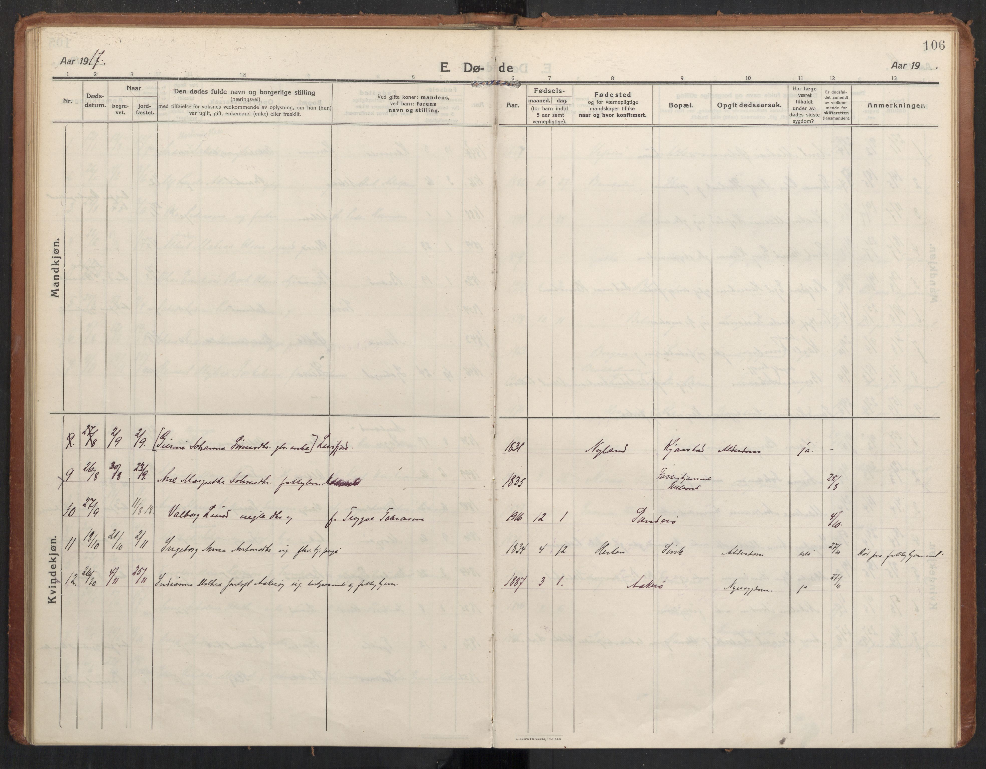 Ministerialprotokoller, klokkerbøker og fødselsregistre - Nordland, AV/SAT-A-1459/830/L0456: Parish register (official) no. 830A20, 1914-1937, p. 106