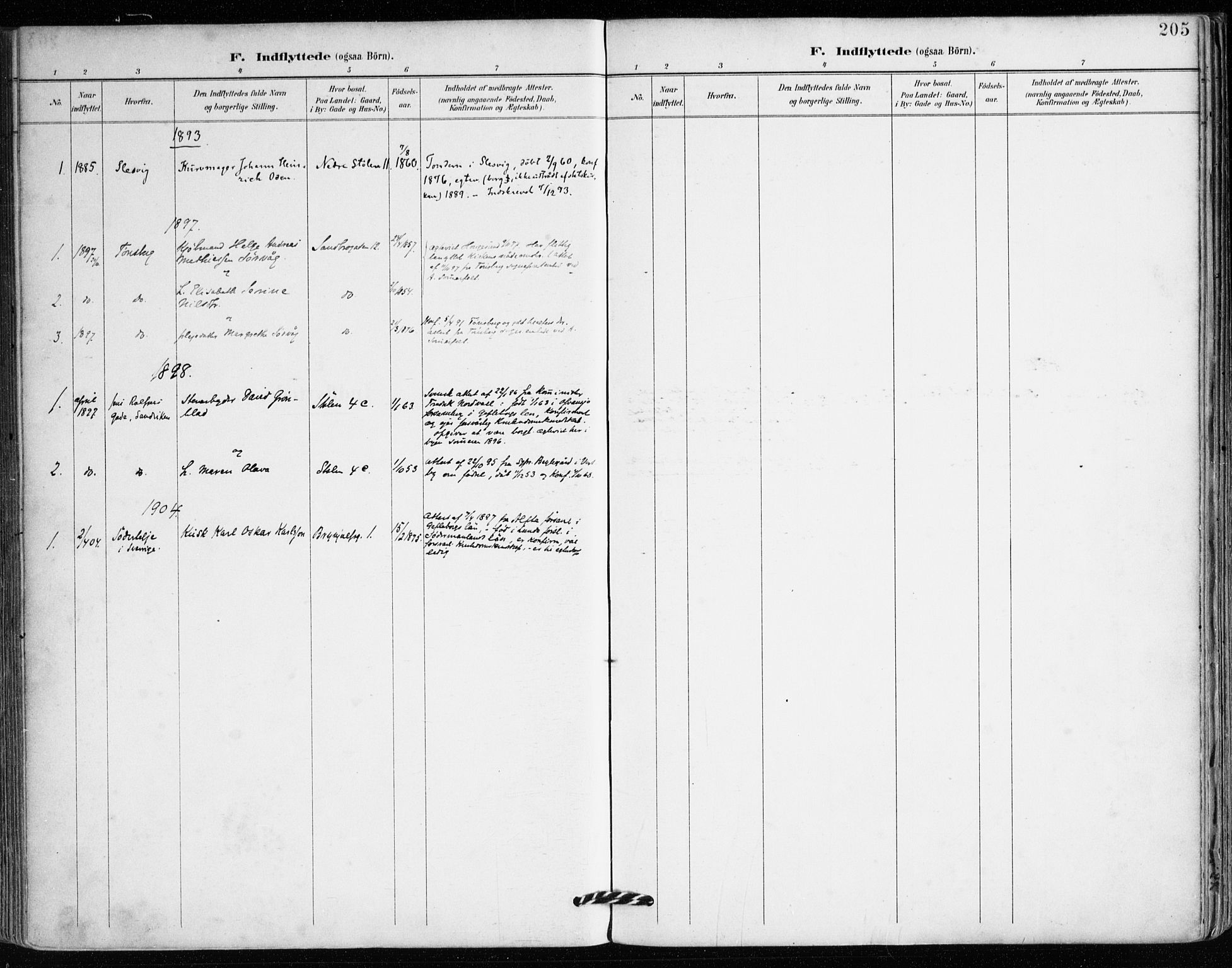 Mariakirken Sokneprestembete, SAB/A-76901/H/Haa/L0008: Parish register (official) no. A 8, 1893-1942, p. 205