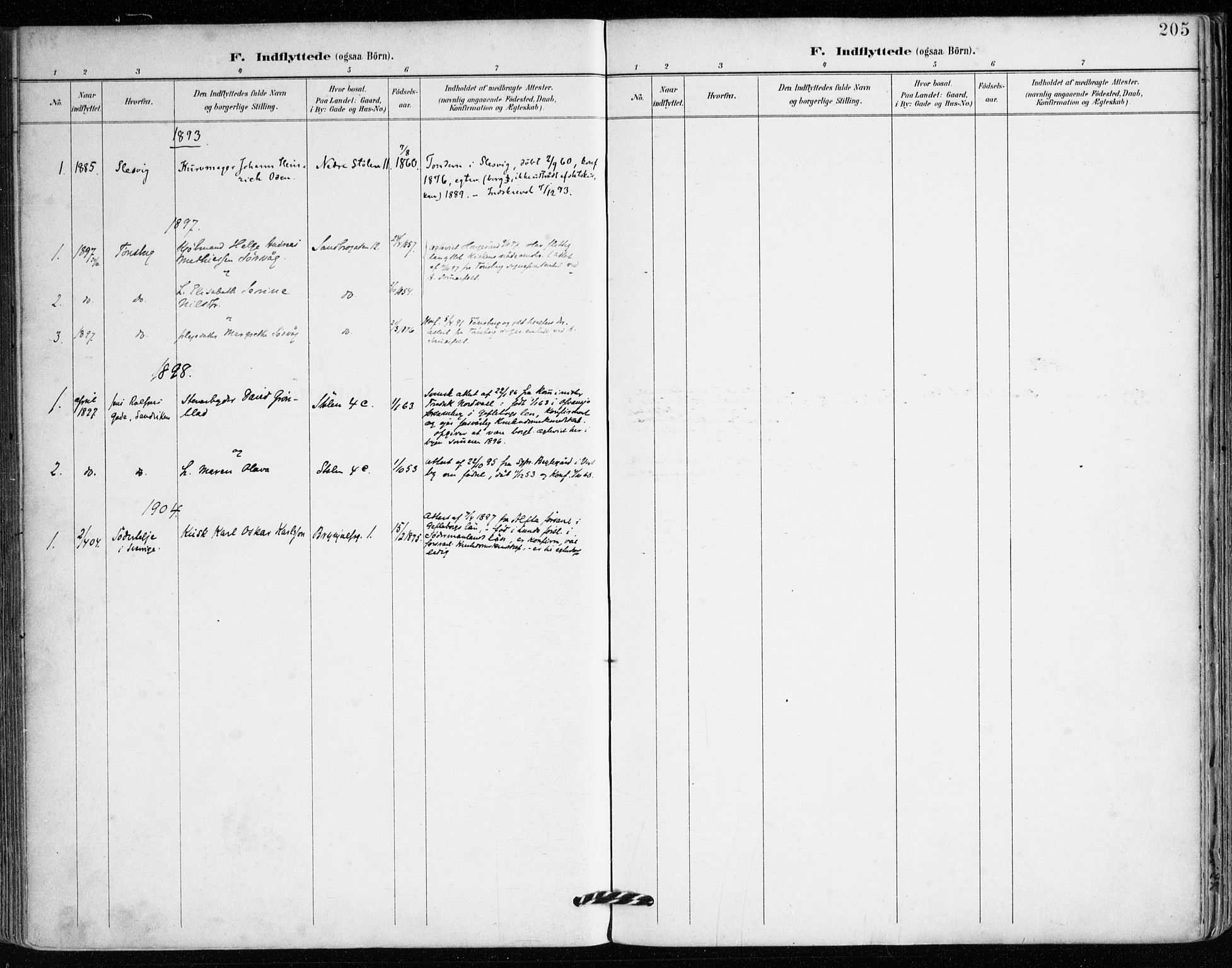 Mariakirken Sokneprestembete, AV/SAB-A-76901/H/Haa/L0008: Parish register (official) no. A 8, 1893-1942, p. 205