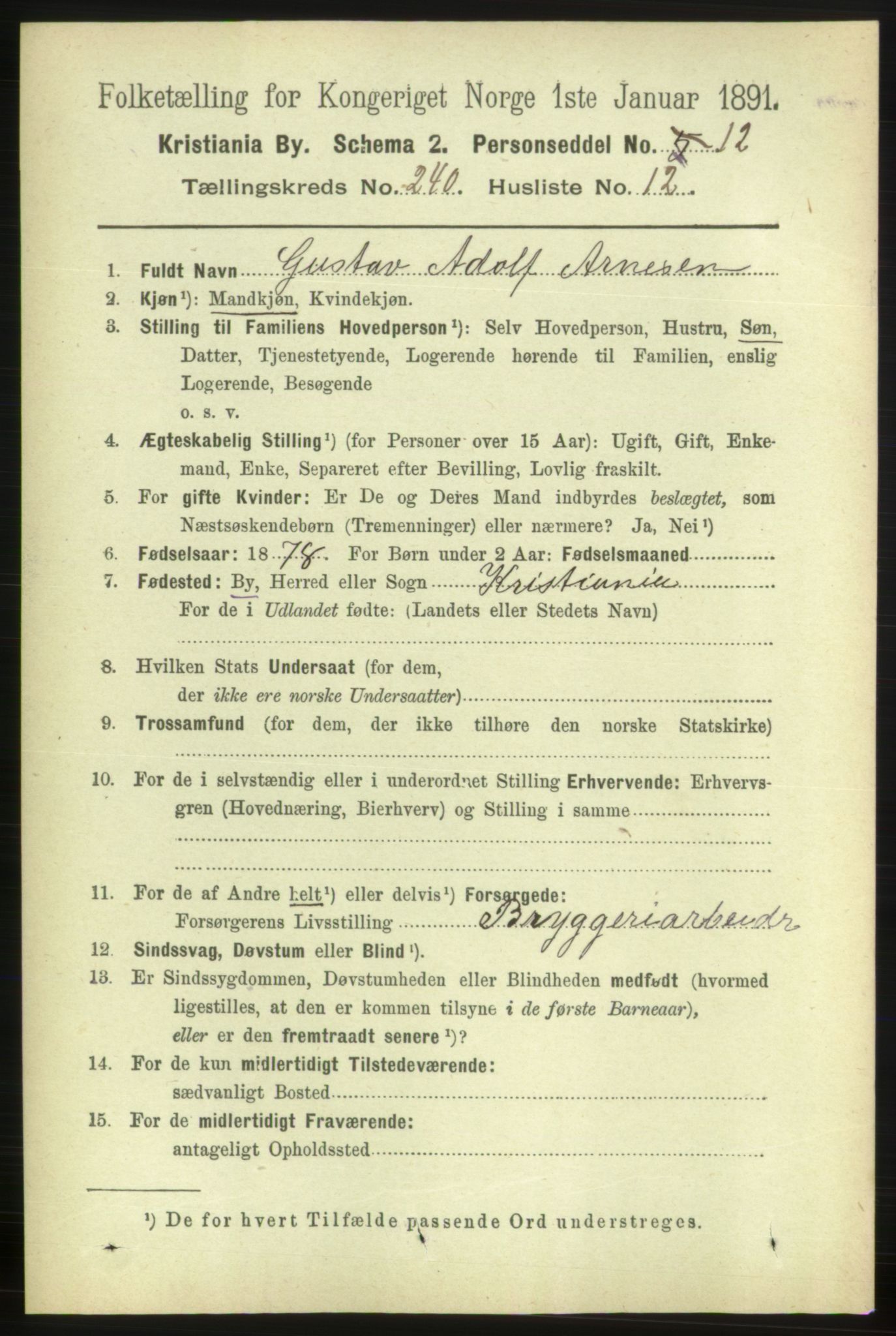 RA, 1891 census for 0301 Kristiania, 1891, p. 146123