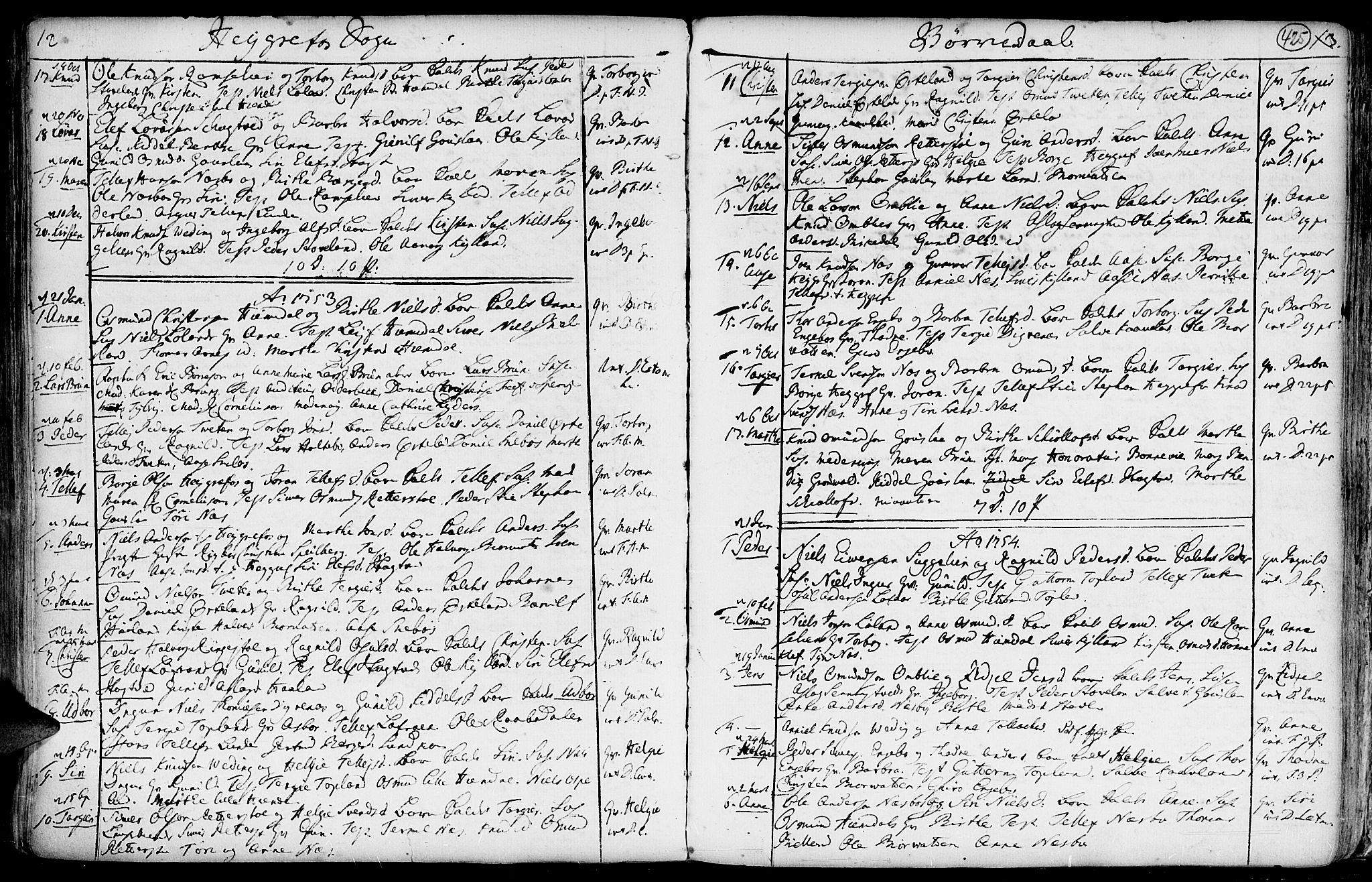 Hommedal sokneprestkontor, SAK/1111-0023/F/Fa/Fab/L0002: Parish register (official) no. A 2 /3, 1740-1821, p. 425