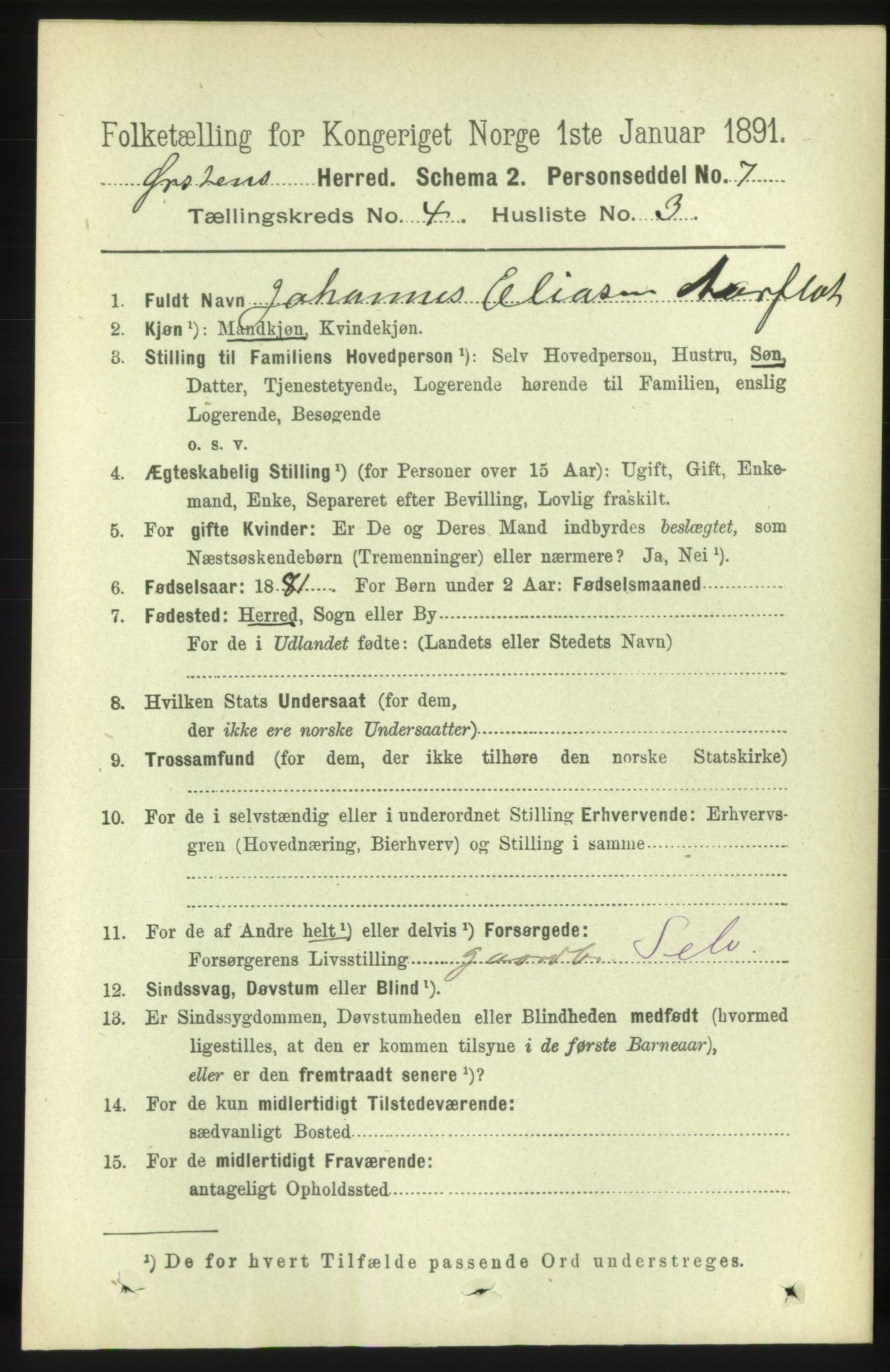 RA, 1891 census for 1520 Ørsta, 1891, p. 1695