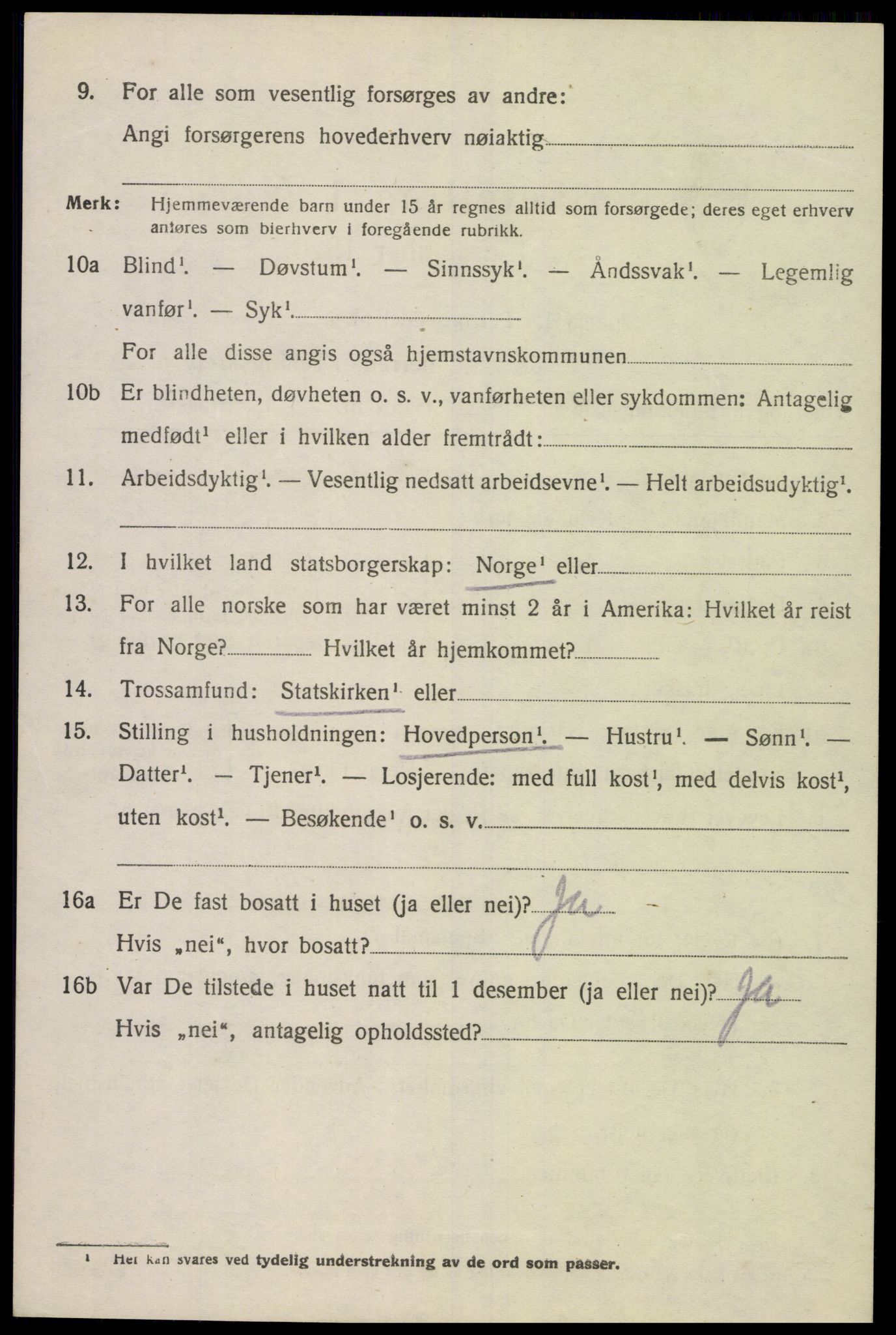 SAK, 1920 census for Spangereid, 1920, p. 2252