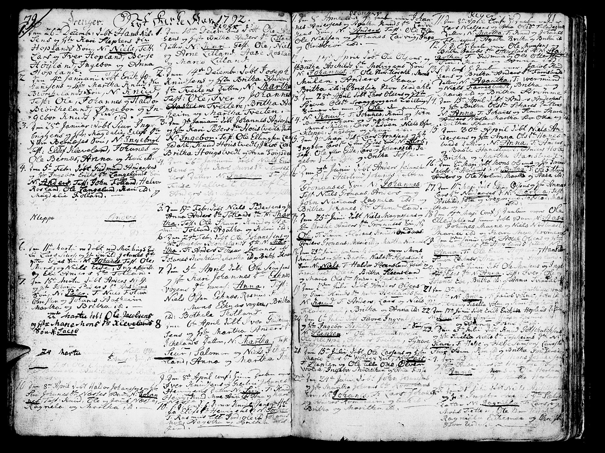 Hosanger sokneprestembete, SAB/A-75801/H/Haa: Parish register (official) no. A 2 /1, 1766-1793, p. 81
