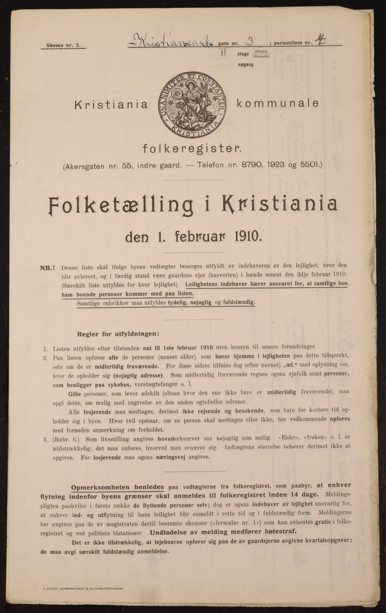 OBA, Municipal Census 1910 for Kristiania, 1910, p. 52648