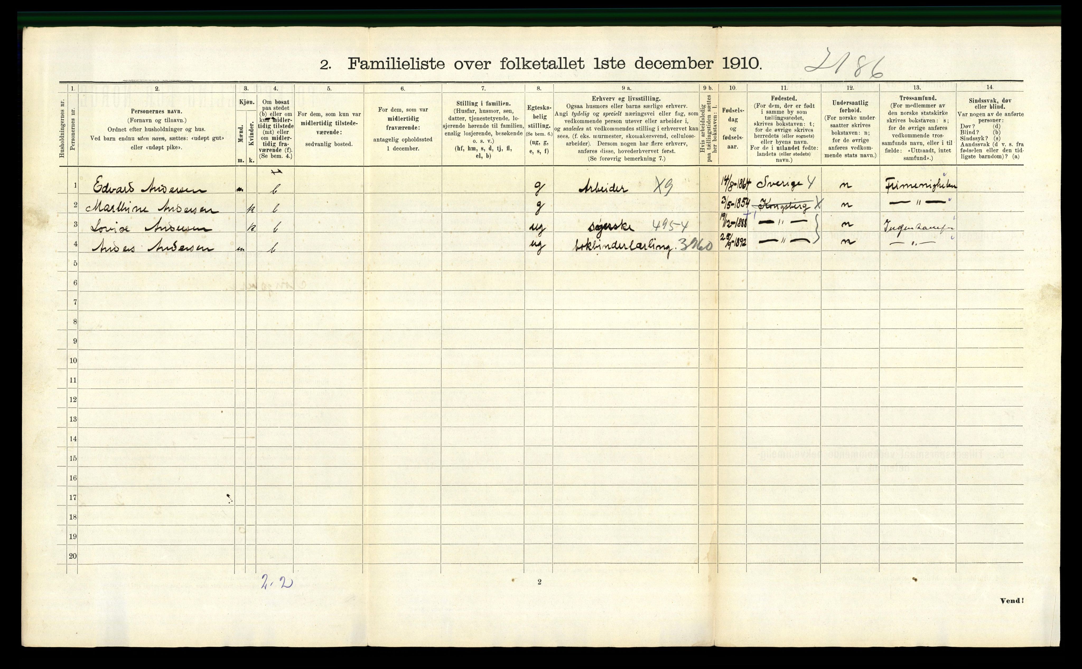 RA, 1910 census for Kongsberg, 1910, p. 1711