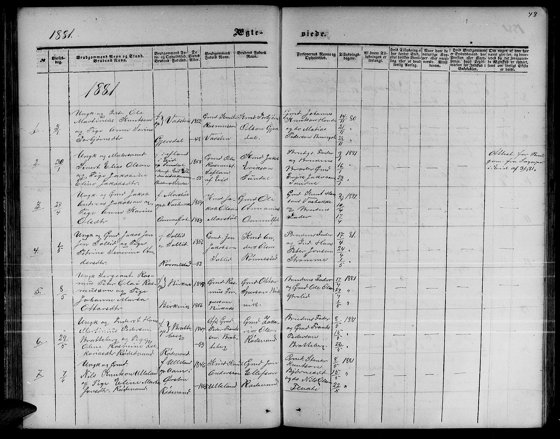 Ministerialprotokoller, klokkerbøker og fødselsregistre - Møre og Romsdal, AV/SAT-A-1454/511/L0157: Parish register (copy) no. 511C03, 1864-1884, p. 48