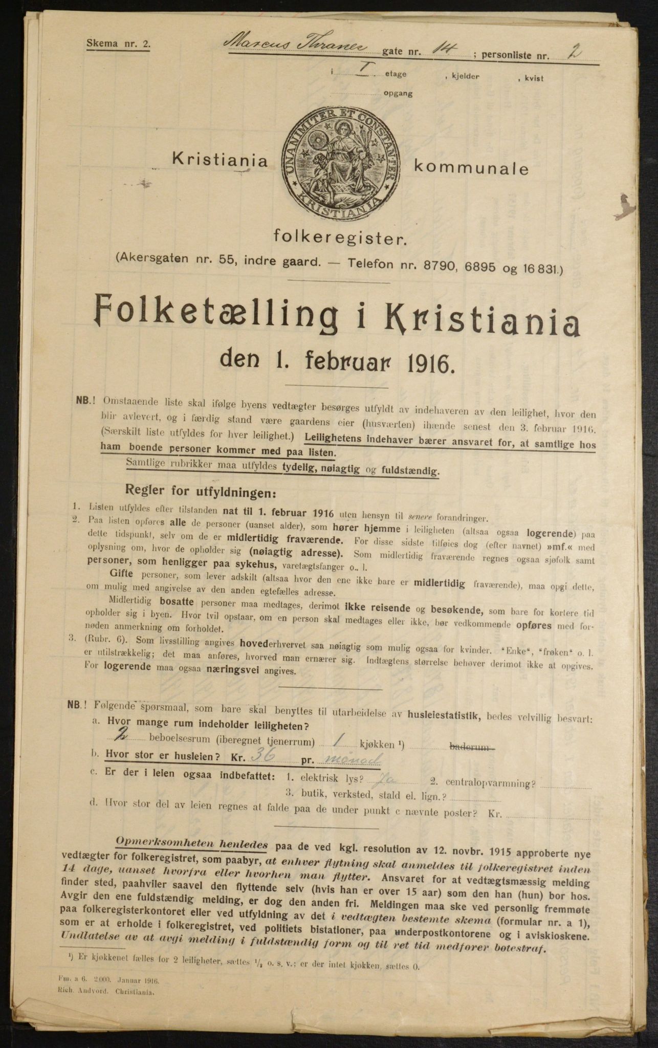 OBA, Municipal Census 1916 for Kristiania, 1916, p. 61775