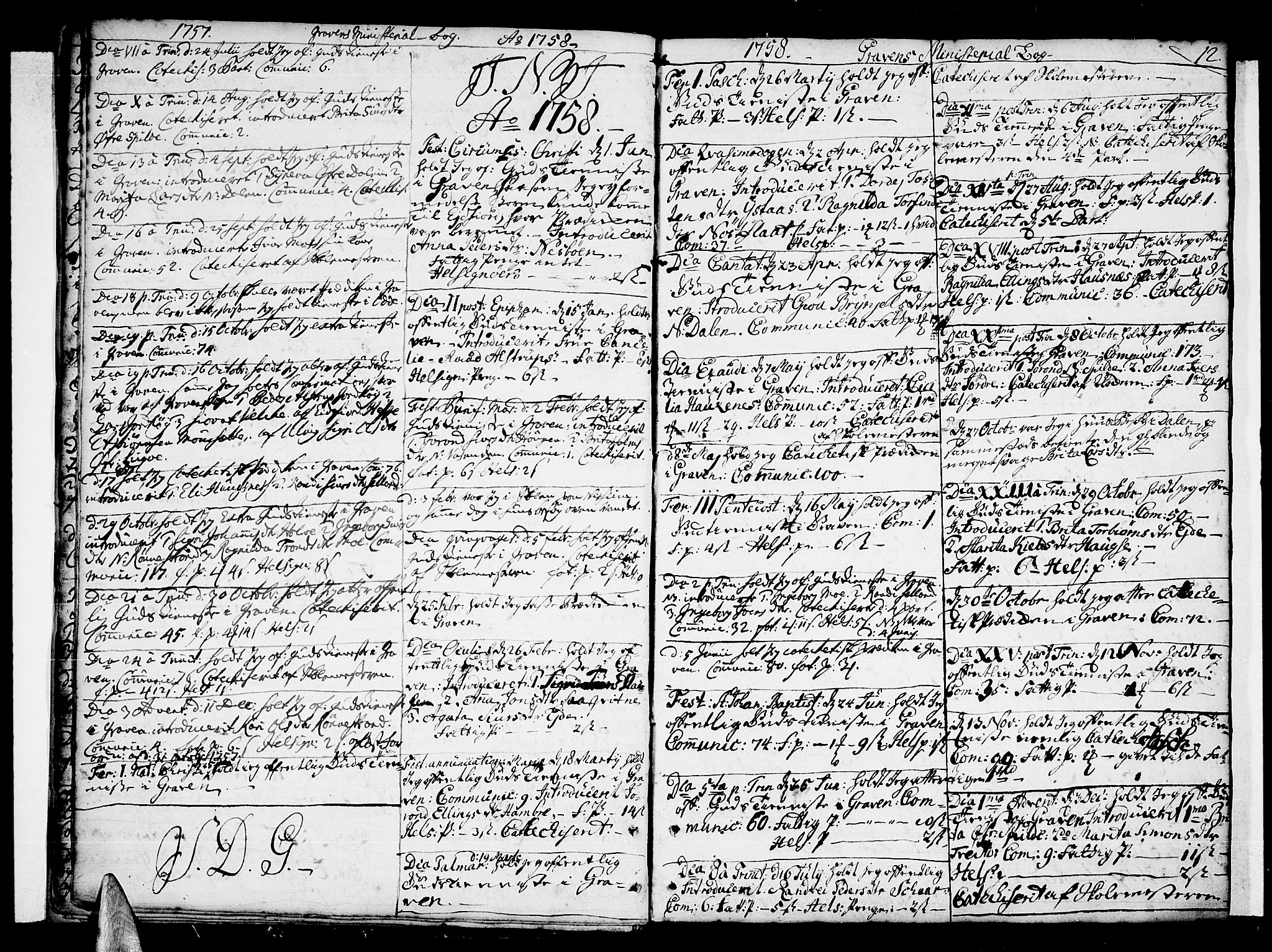 Ulvik sokneprestembete, SAB/A-78801/H/Haa: Parish register (official) no. A 10, 1745-1792, p. 12