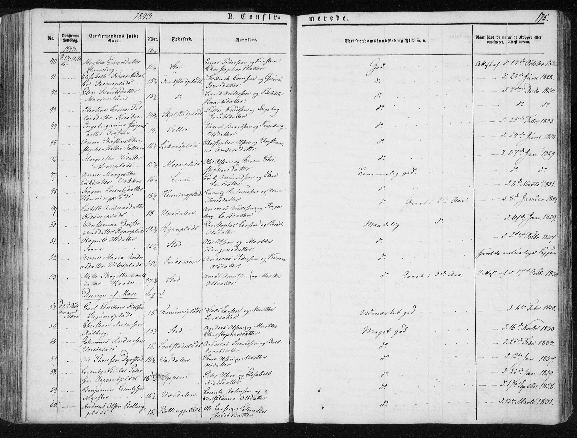 Ministerialprotokoller, klokkerbøker og fødselsregistre - Nord-Trøndelag, AV/SAT-A-1458/735/L0339: Parish register (official) no. 735A06 /1, 1836-1848, p. 175