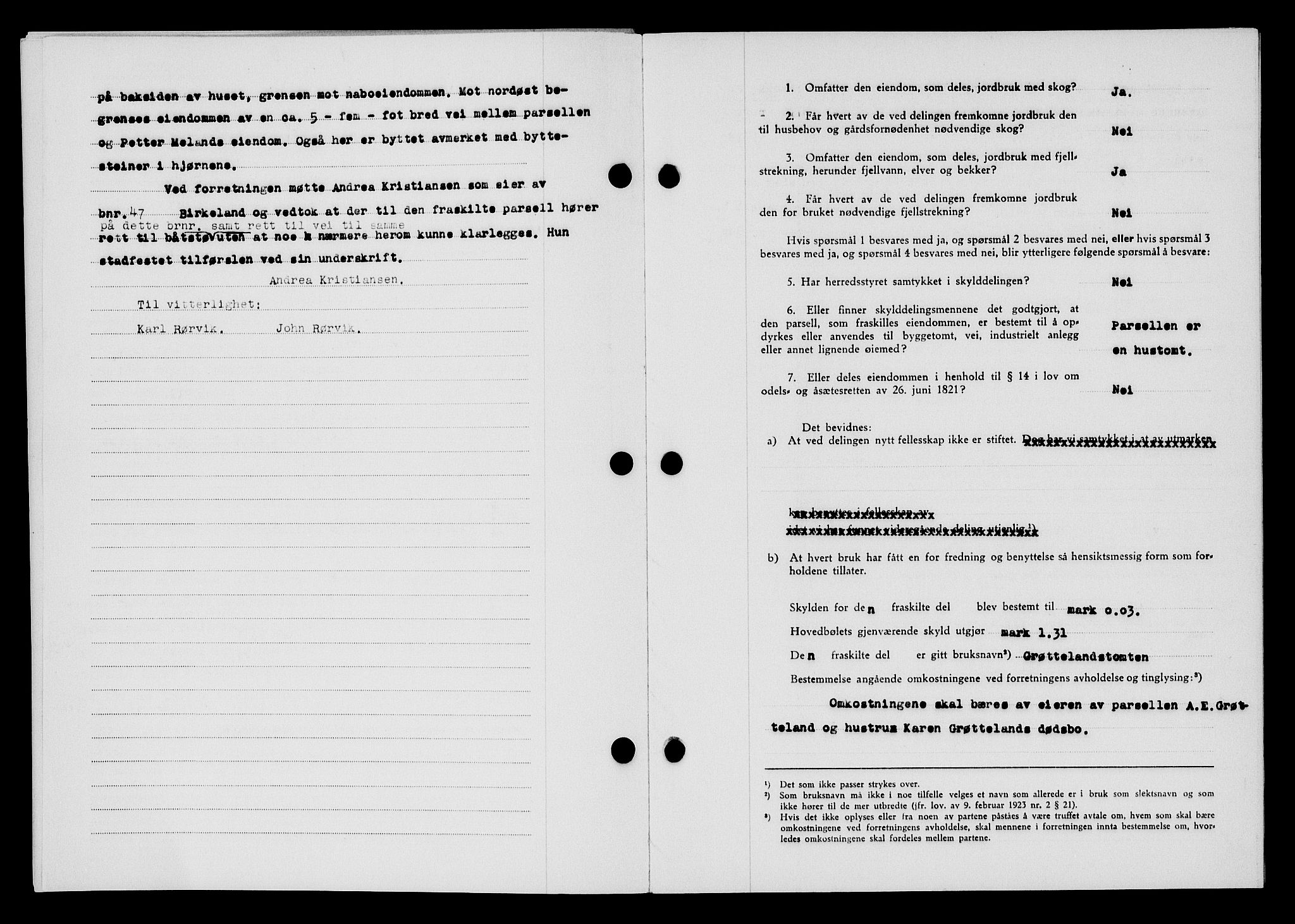 Flekkefjord sorenskriveri, SAK/1221-0001/G/Gb/Gba/L0058: Mortgage book no. A-6, 1942-1944, Diary no: : 46/1943