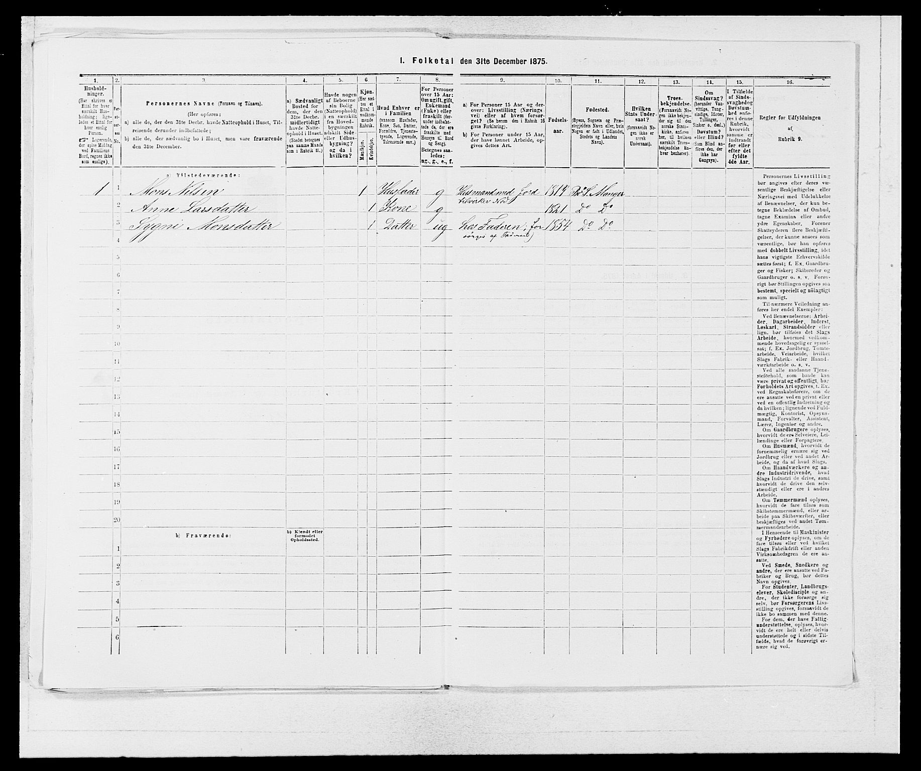 SAB, 1875 census for 1261P Manger, 1875, p. 410