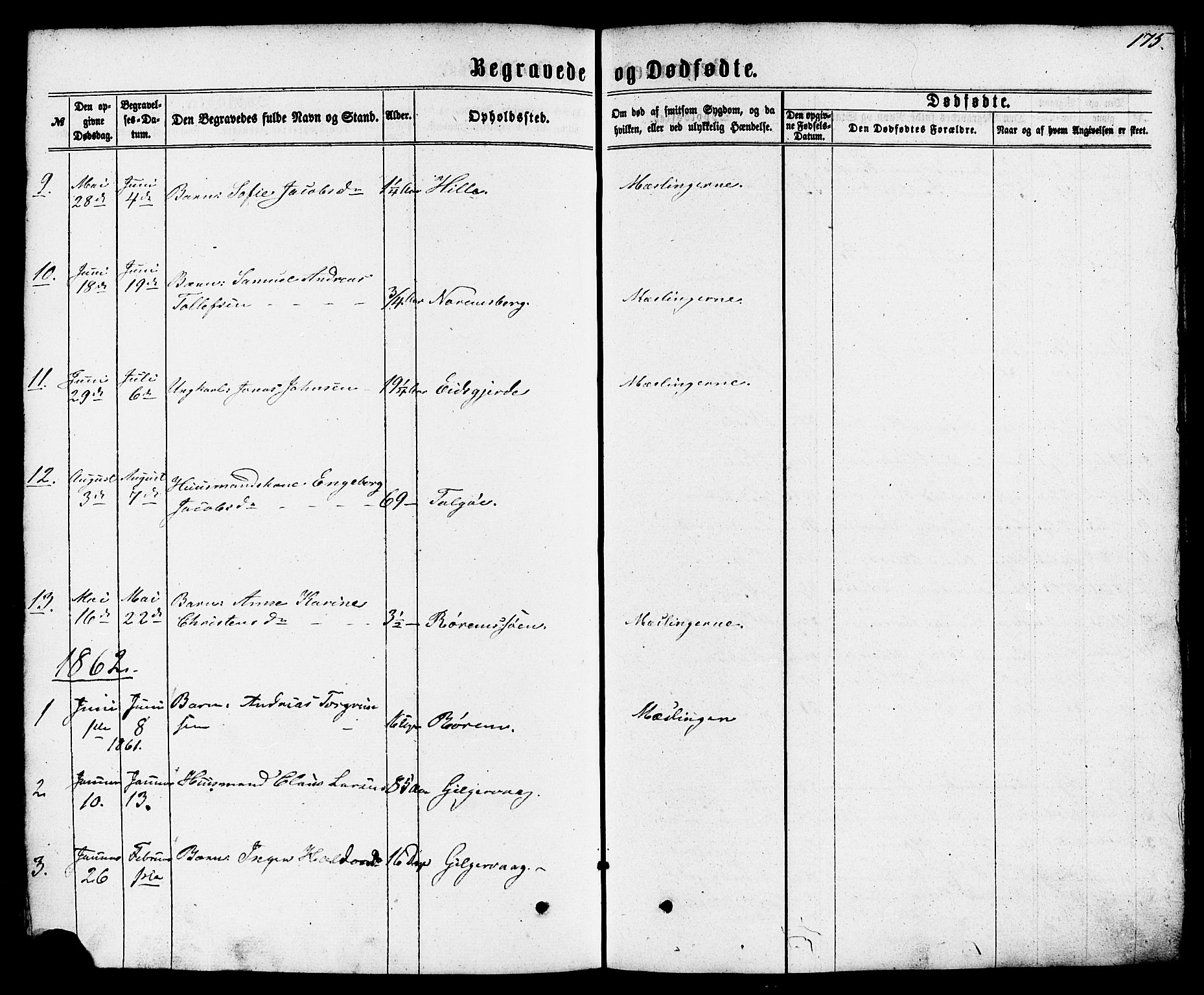 Nedstrand sokneprestkontor, SAST/A-101841/01/IV: Parish register (official) no. A 10, 1861-1887, p. 175