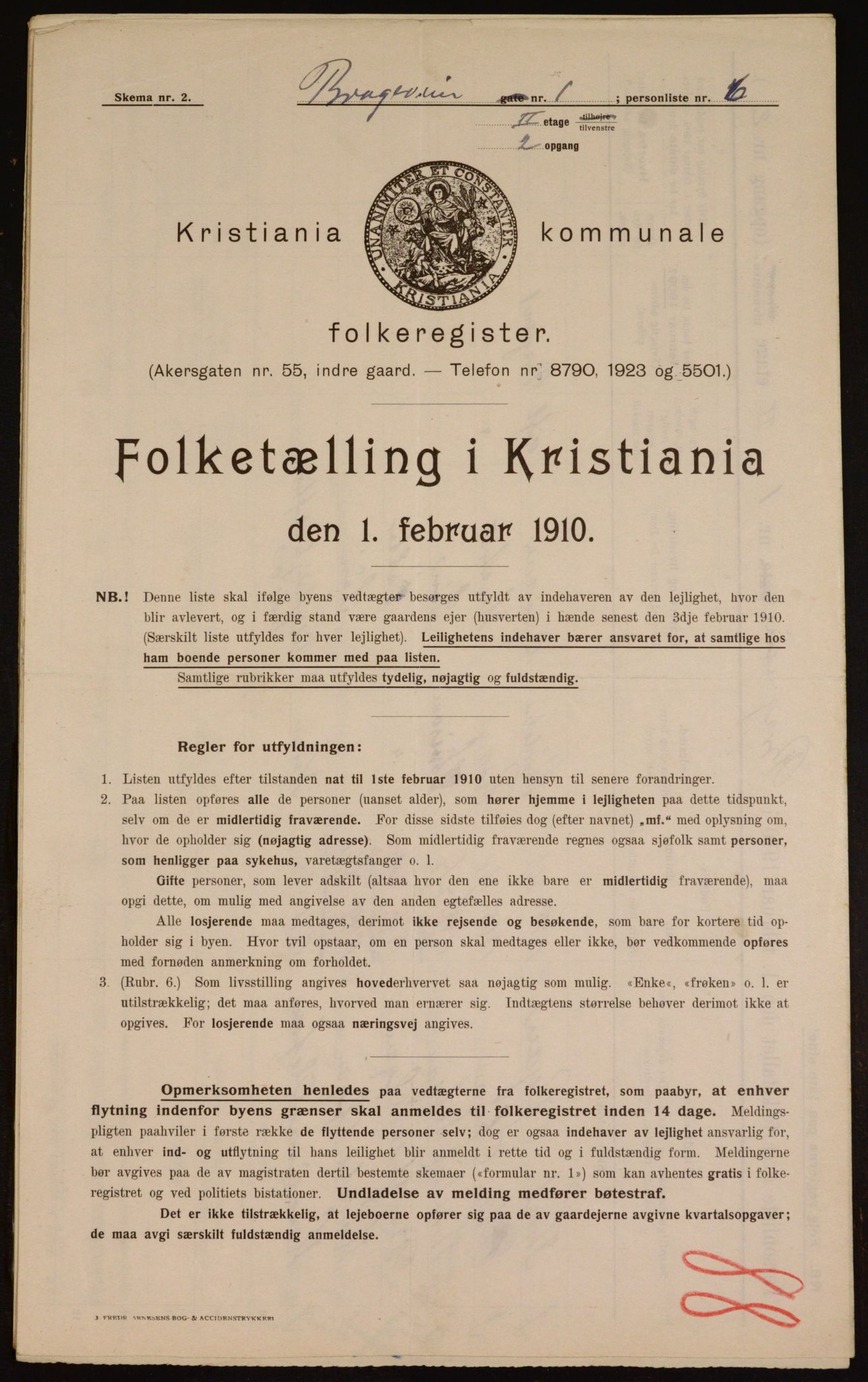 OBA, Municipal Census 1910 for Kristiania, 1910, p. 7738