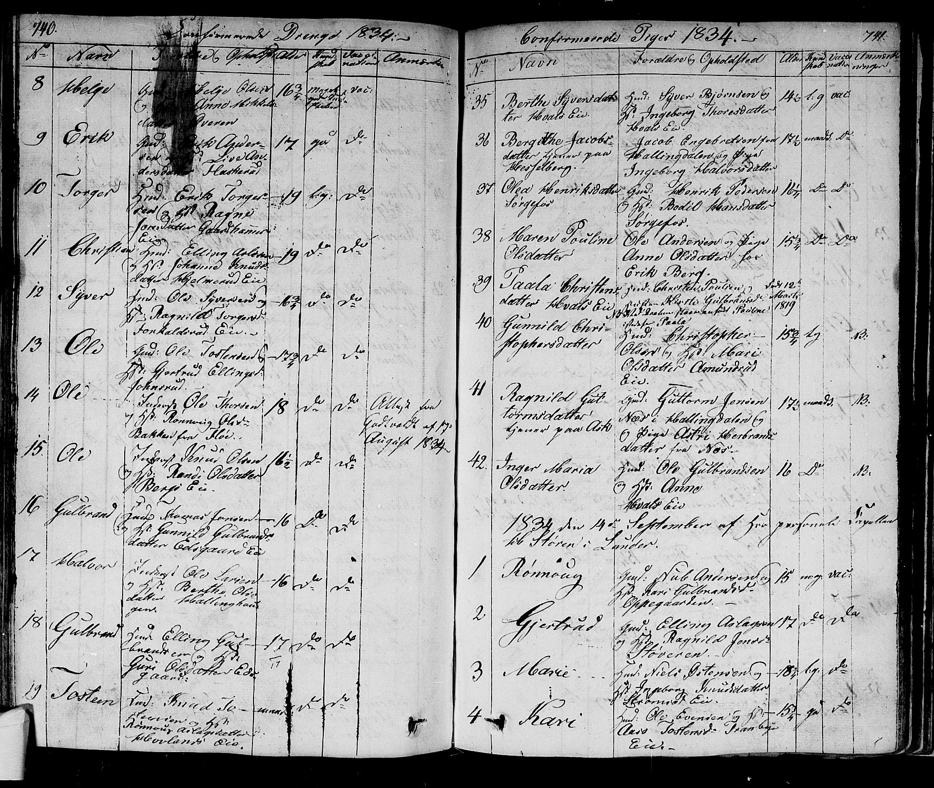 Norderhov kirkebøker, SAKO/A-237/F/Fa/L0009: Parish register (official) no. 9, 1819-1837, p. 740-741