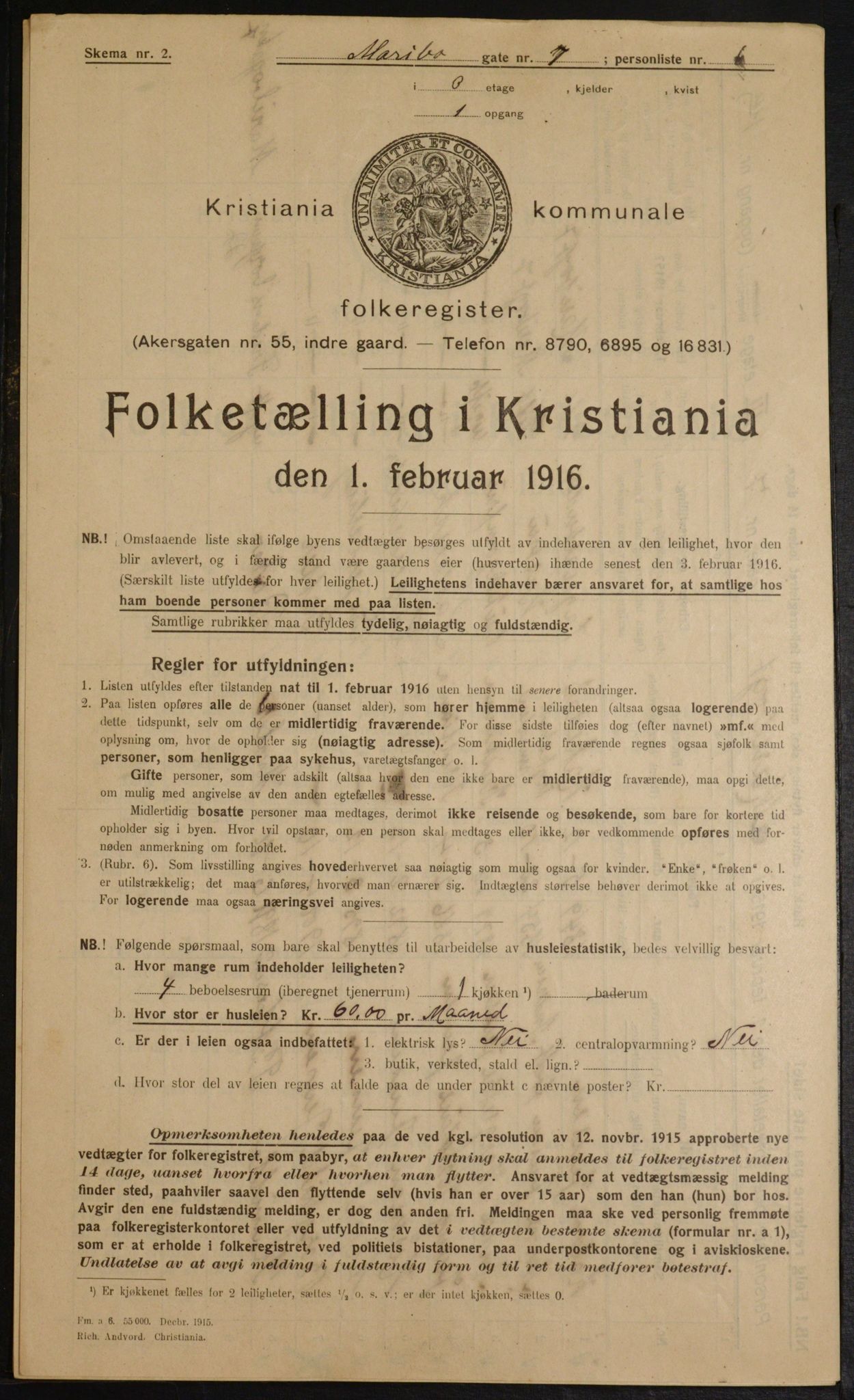 OBA, Municipal Census 1916 for Kristiania, 1916, p. 61841