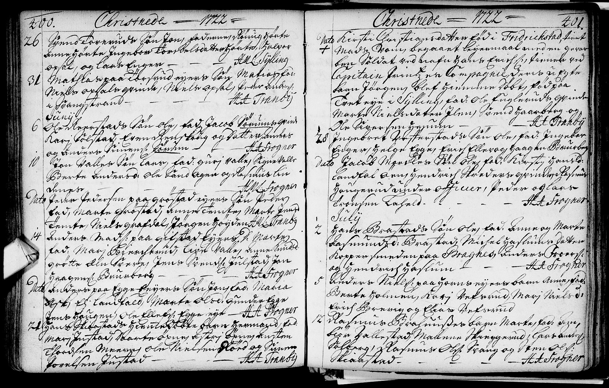 Lier kirkebøker, AV/SAKO-A-230/F/Fa/L0002: Parish register (official) no. I 2, 1701-1726, p. 400-401