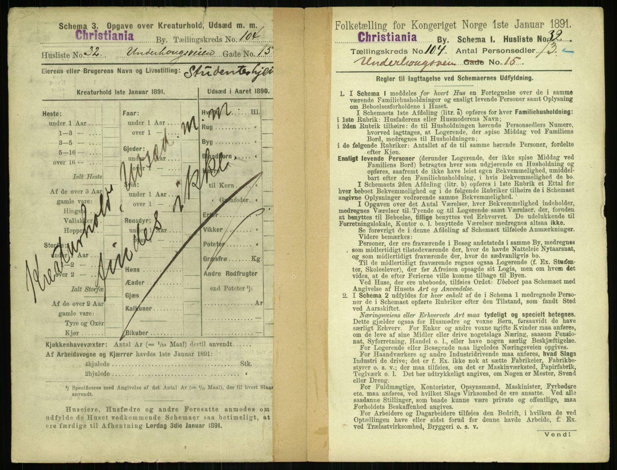 RA, 1891 census for 0301 Kristiania, 1891, p. 52278