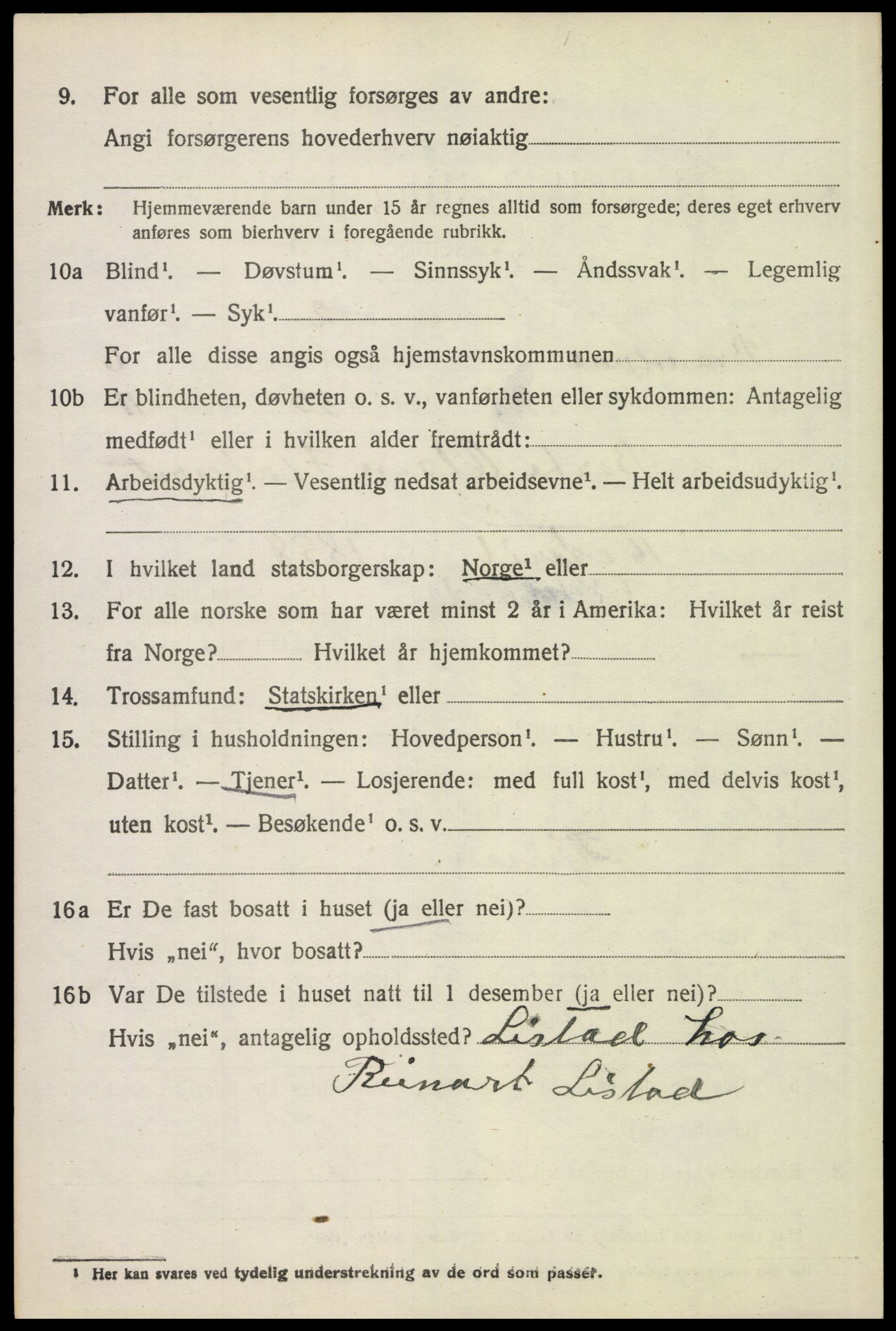 SAH, 1920 census for Brandval, 1920, p. 5255